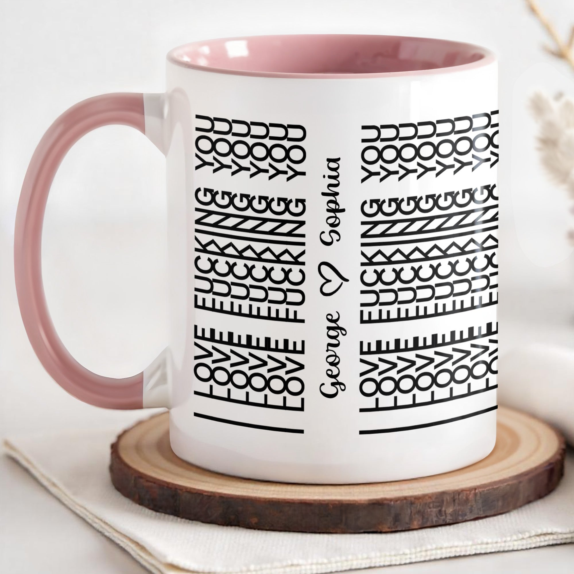 Personalized Love Effing You Heart Design Accent Mug Unique Gifts For Couples - Image 3