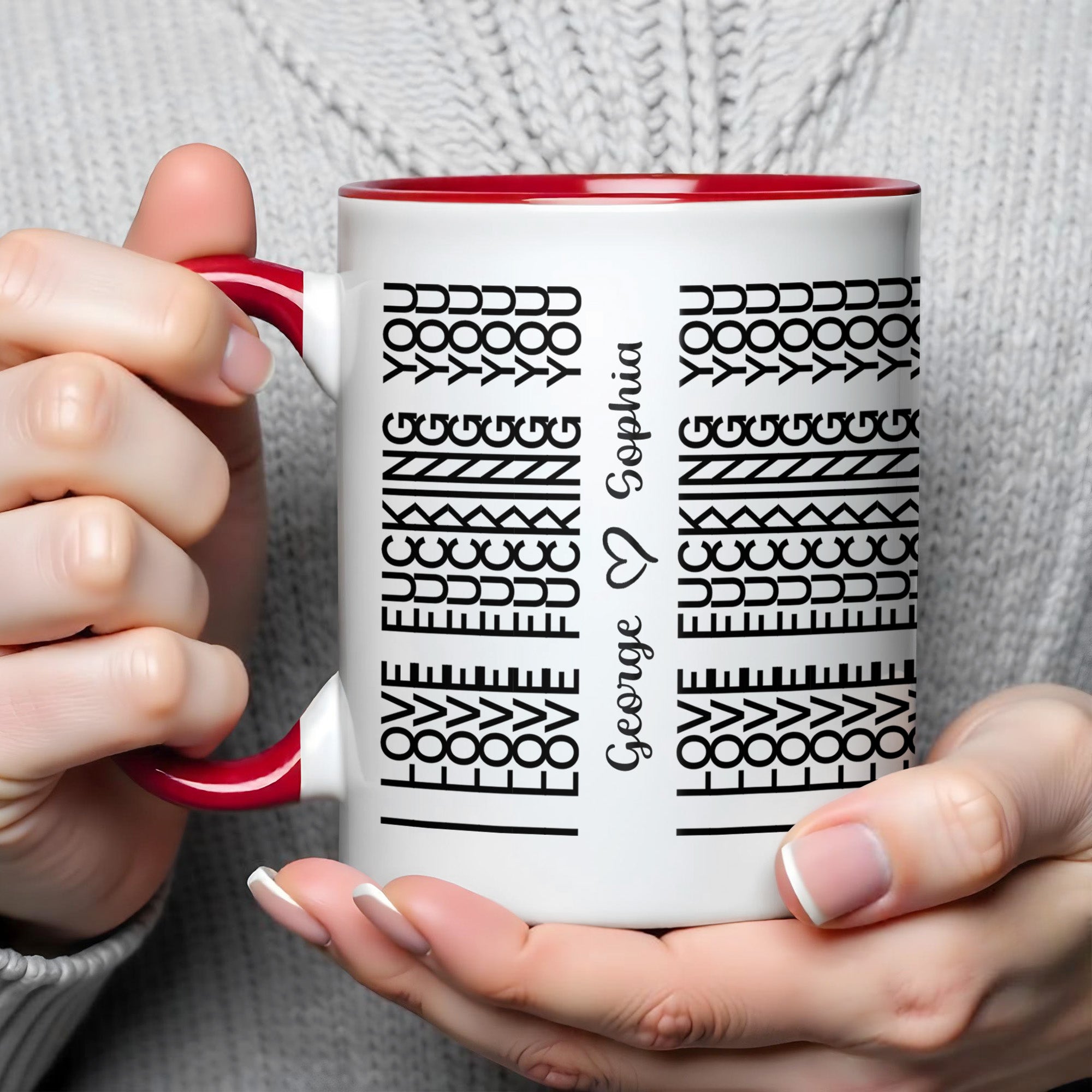 Personalized Love Effing You Heart Design Accent Mug Unique Gifts For Couples - Image 5