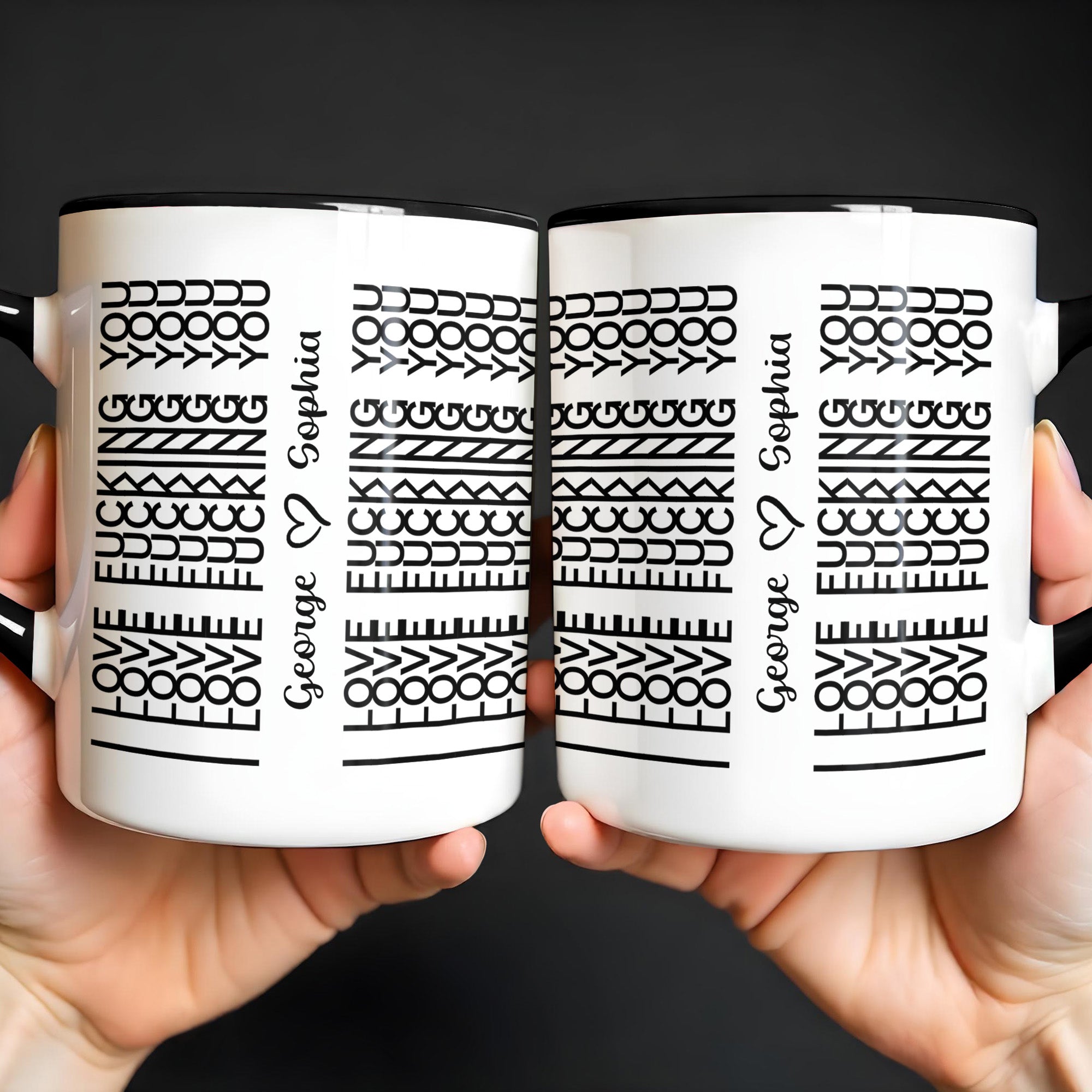 Personalized Love Effing You Heart Design Accent Mug Unique Gifts For Couples - Image 4