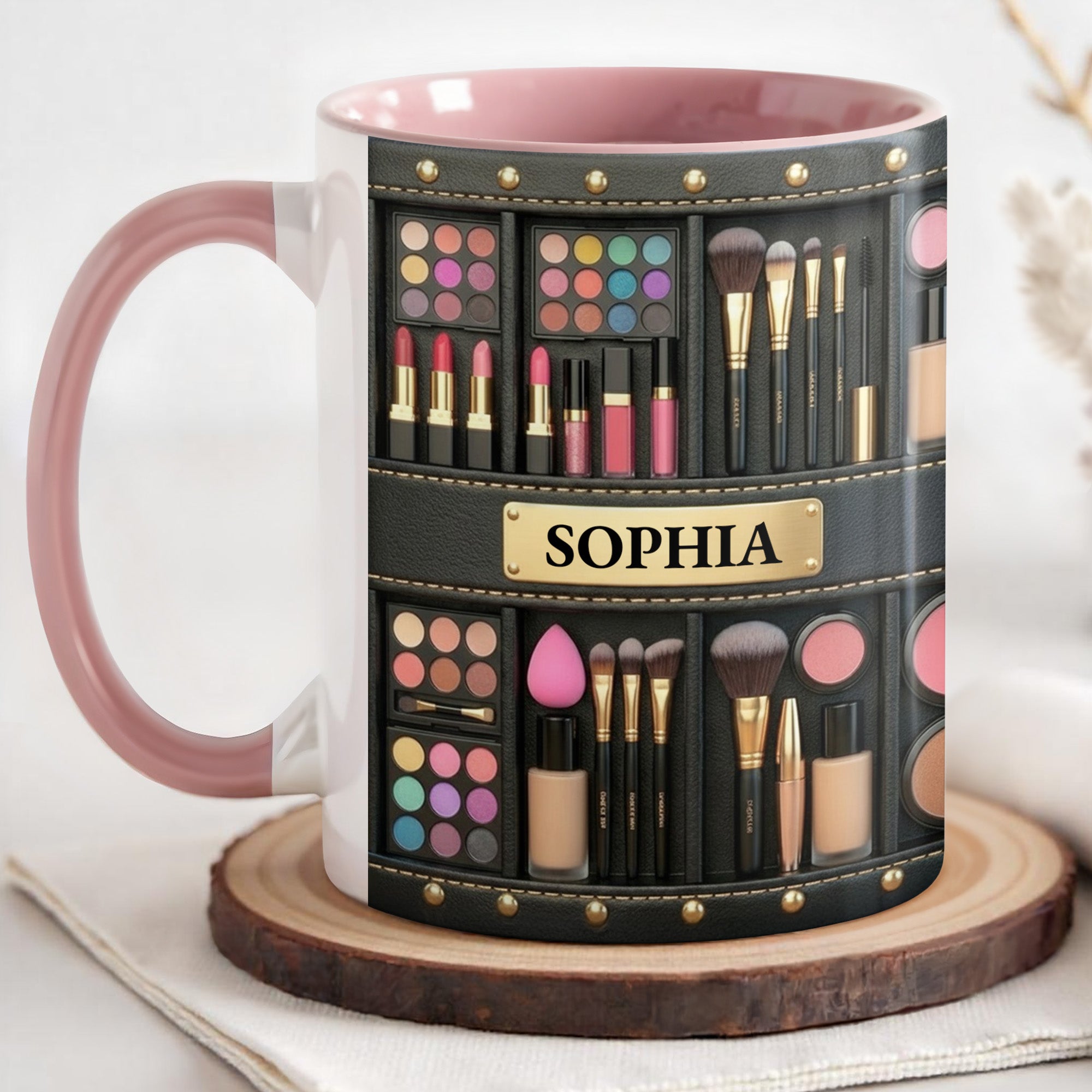 Personalized Makeup And Brushes Accent Mug Best Gifts For Makeup Artist - Image 3