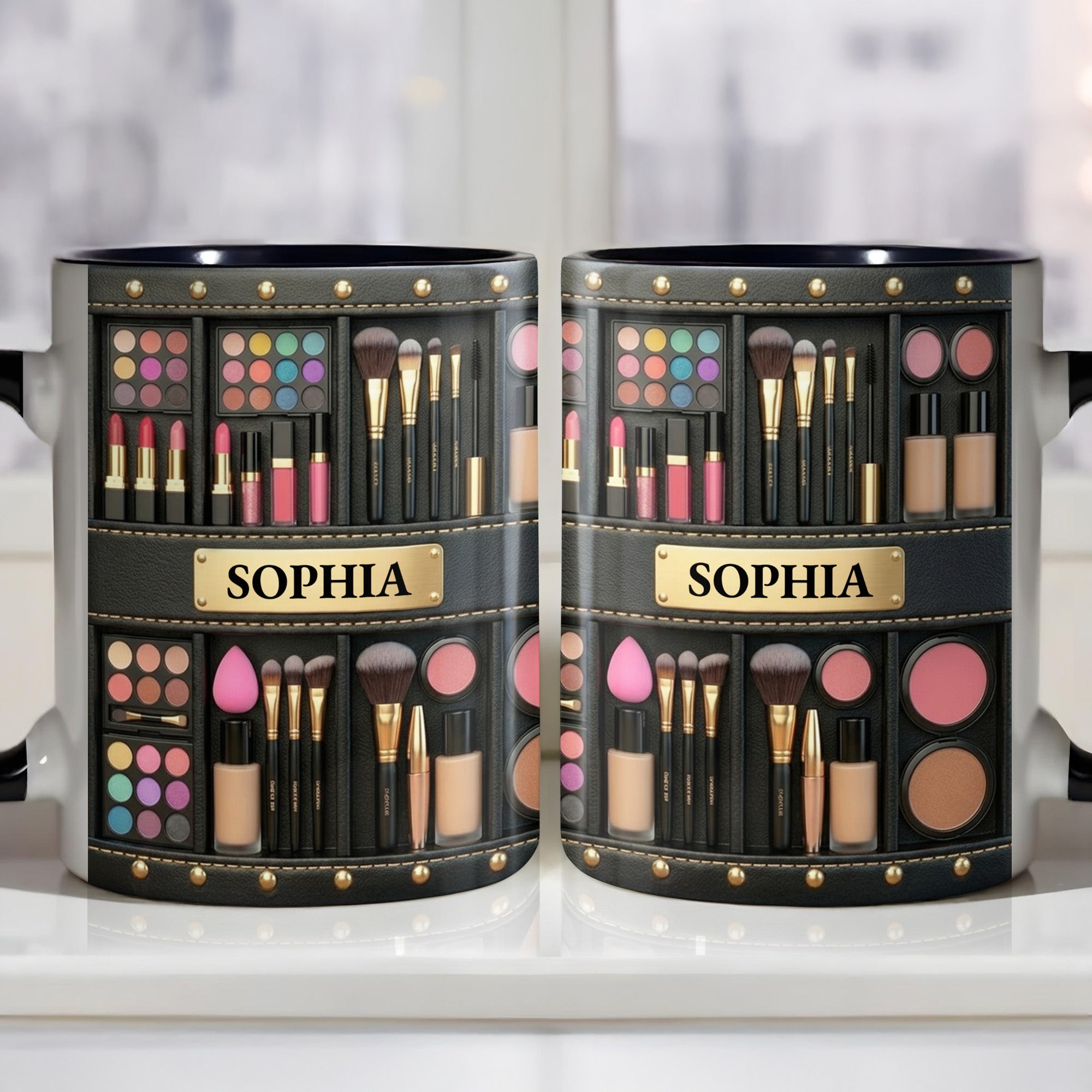 Personalized Makeup And Brushes Accent Mug Best Gifts For Makeup Artist