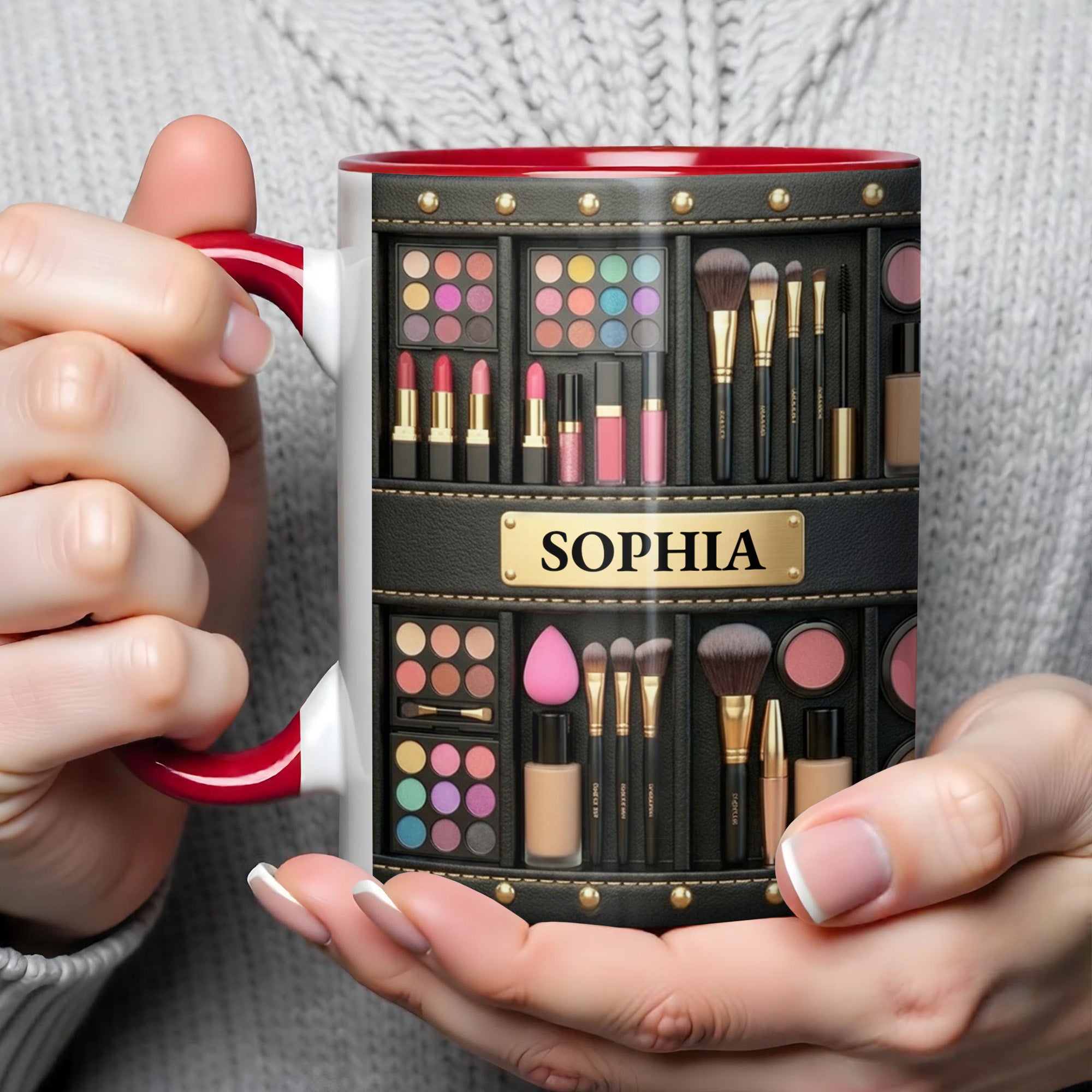 Personalized Makeup And Brushes Accent Mug Best Gifts For Makeup Artist - Image 4