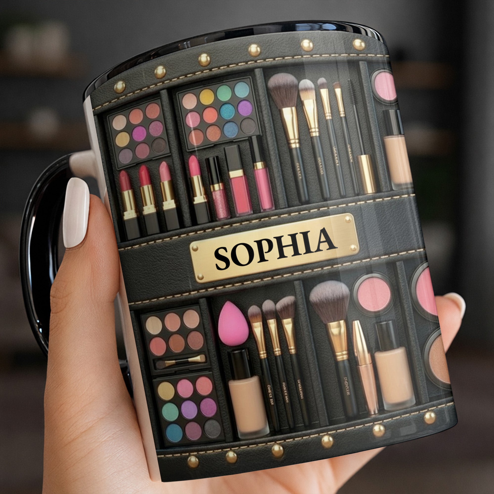 Personalized Makeup And Brushes Accent Mug Best Gifts For Makeup Artist - Image 7