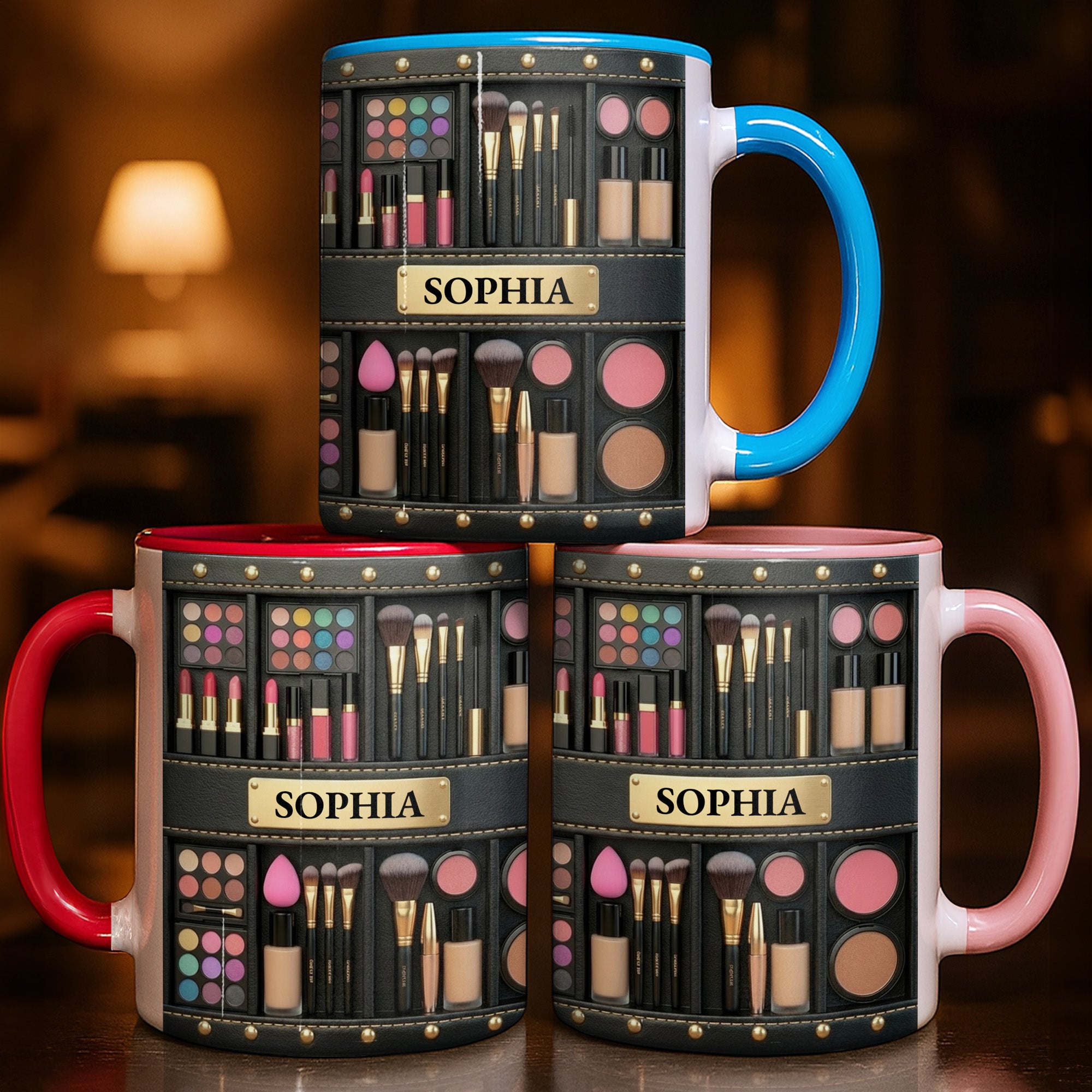 Personalized Makeup And Brushes Accent Mug Best Gifts For Makeup Artist - Image 2