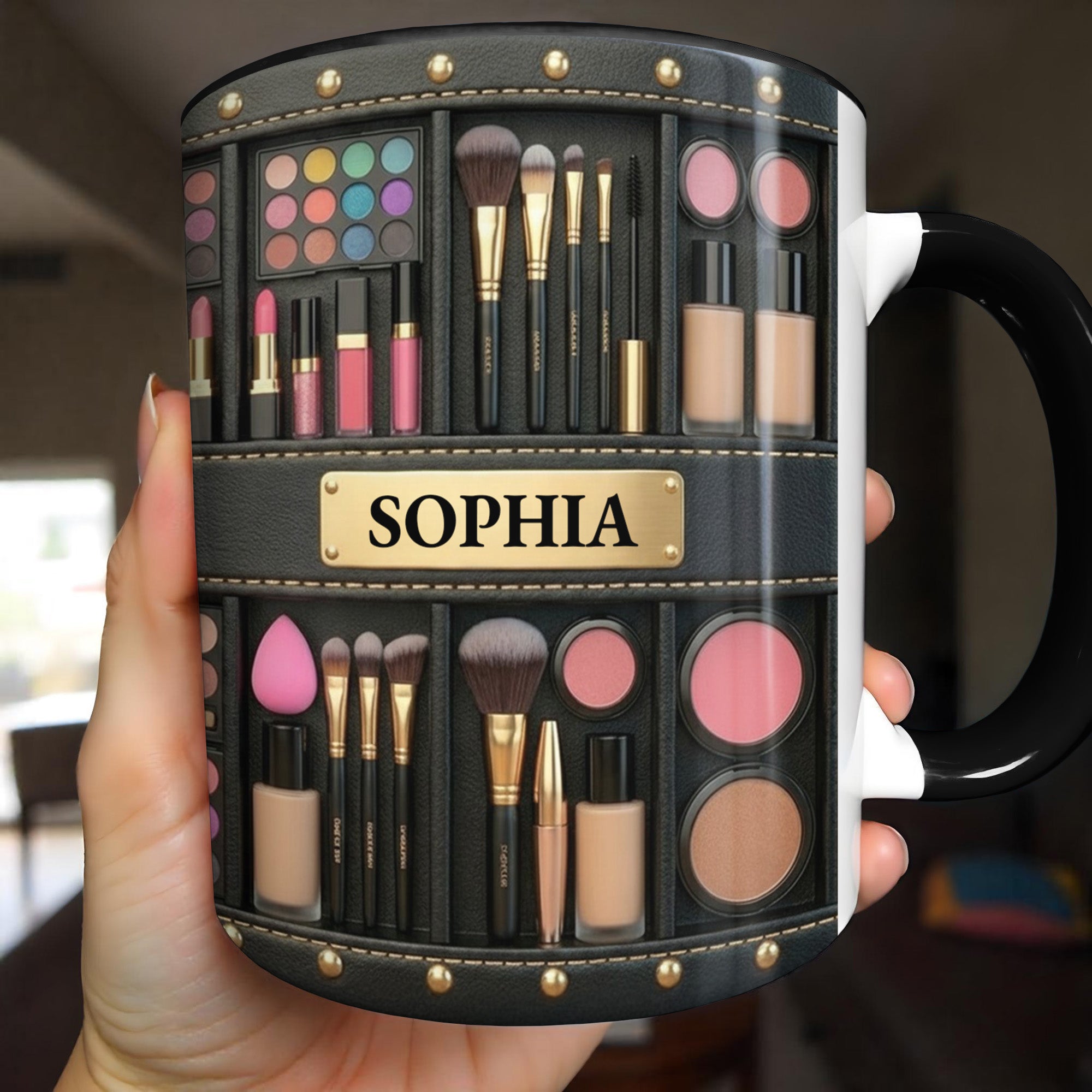 Personalized Makeup And Brushes Accent Mug Best Gifts For Makeup Artist - Image 5