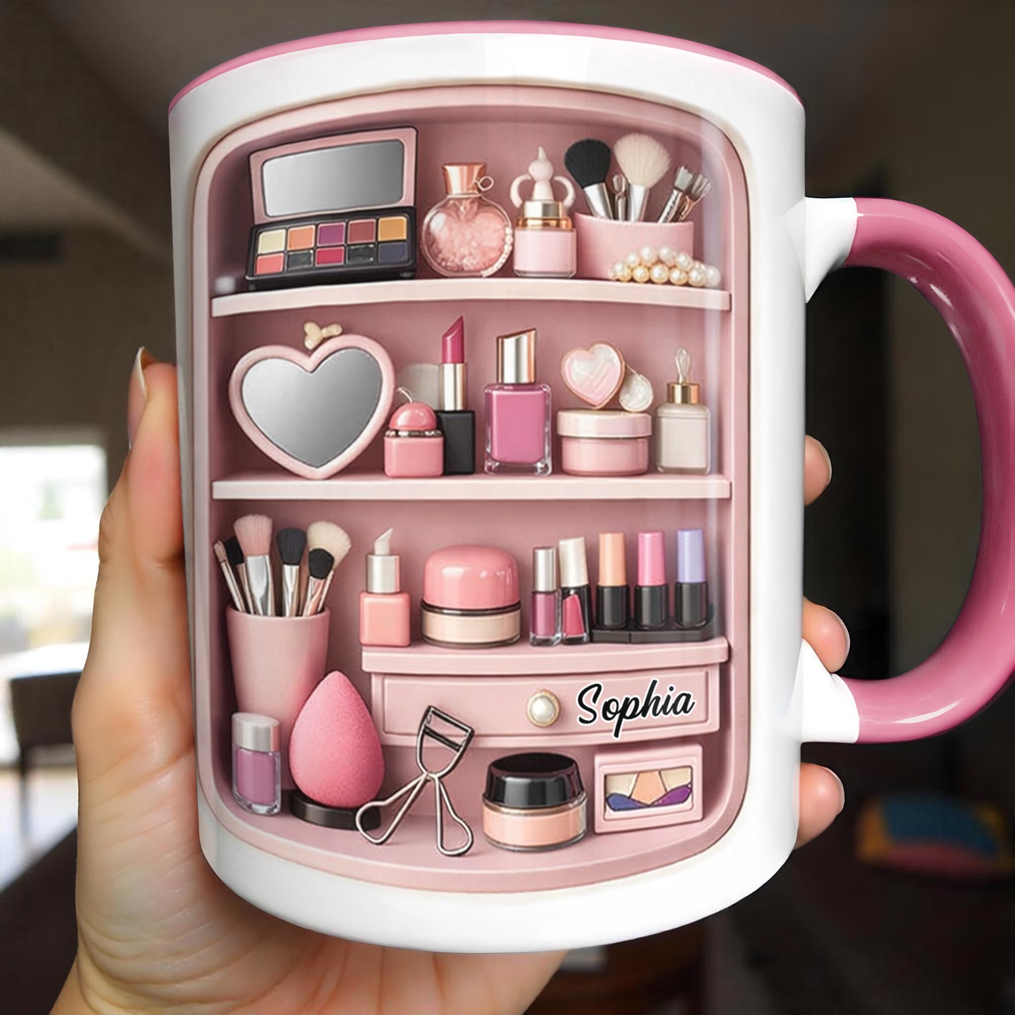 Personalized Makeup Artist Accent Mug Beauty Lover Coffee Cups Gifts For Her - Image 3