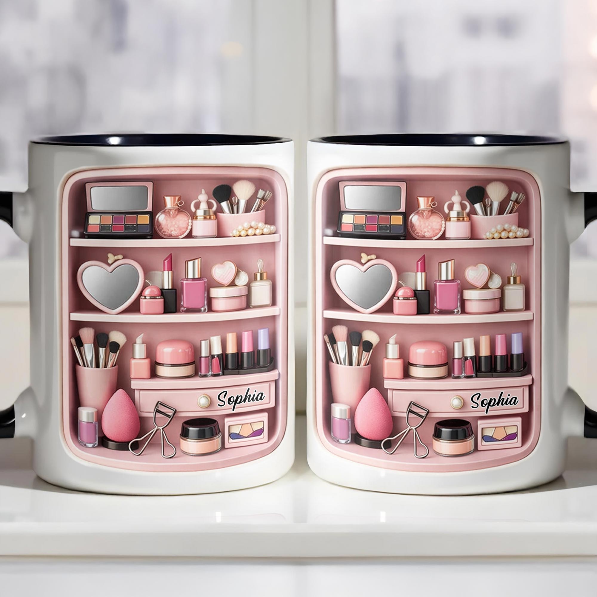 Personalized Makeup Artist Accent Mug Beauty Lover Coffee Cups Gifts For Her