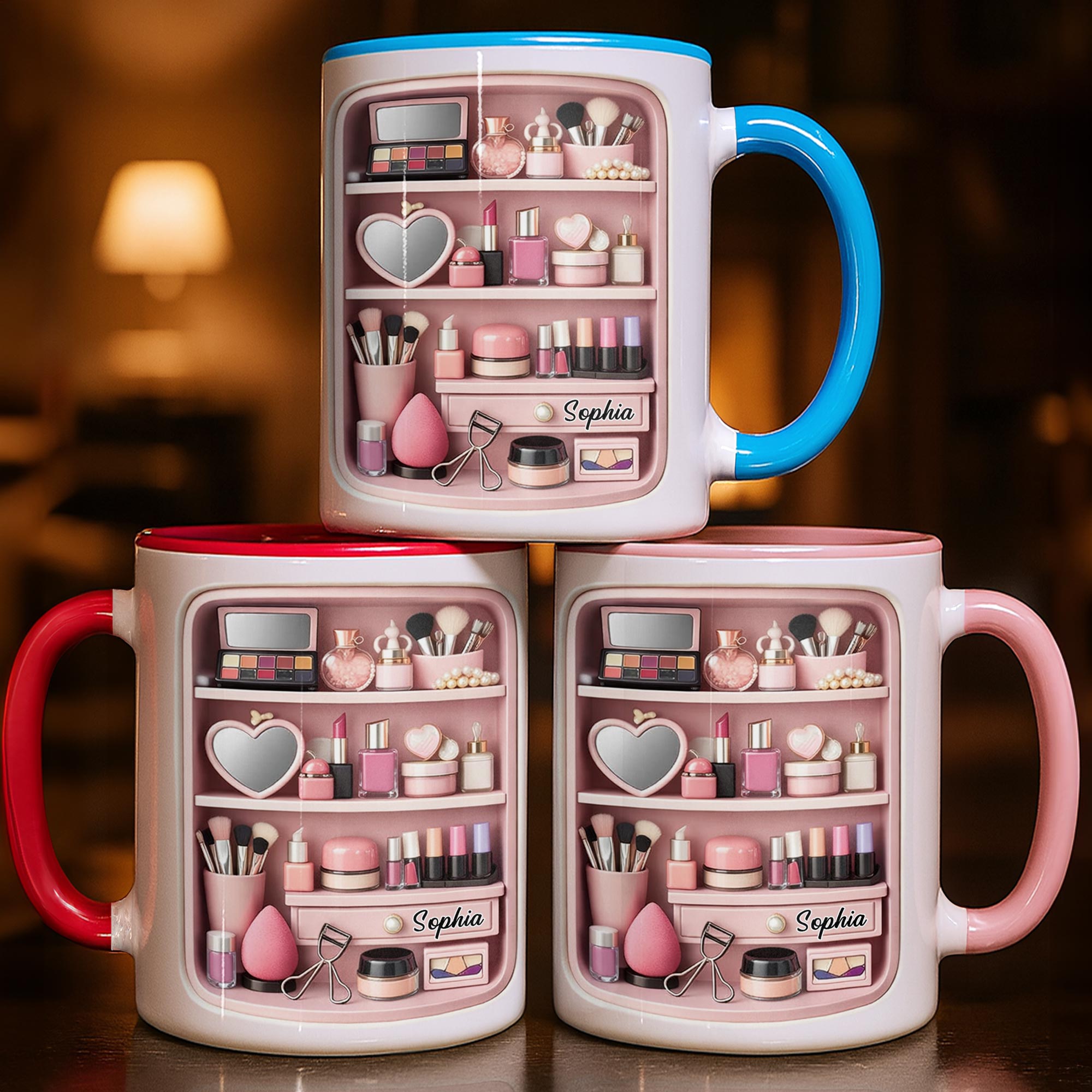 Personalized Makeup Artist Accent Mug Beauty Lover Coffee Cups Gifts For Her - Image 2