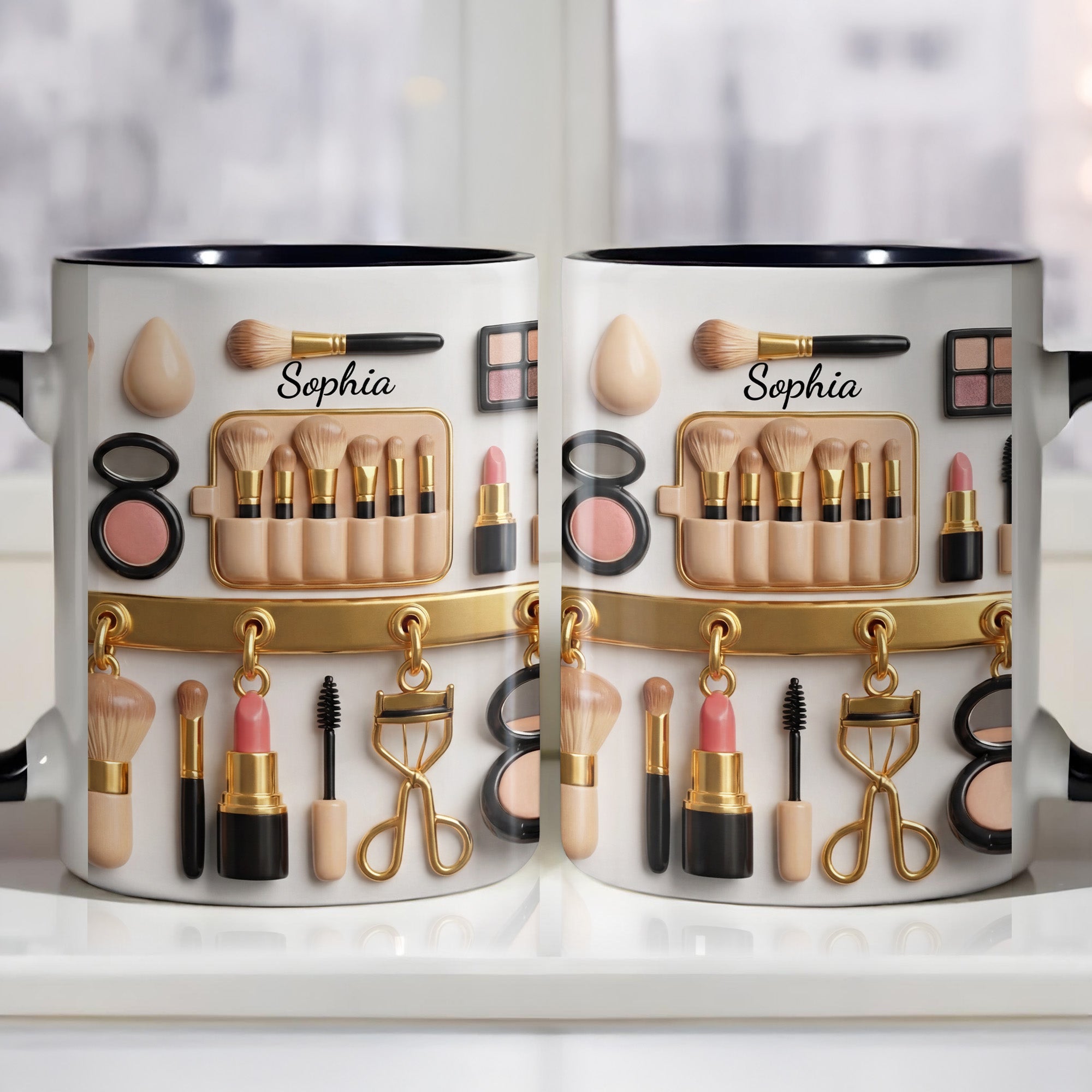 Personalized Makeup Brushes And Beauty Tools Accent Mug Gifts For Cosmetic Lovers