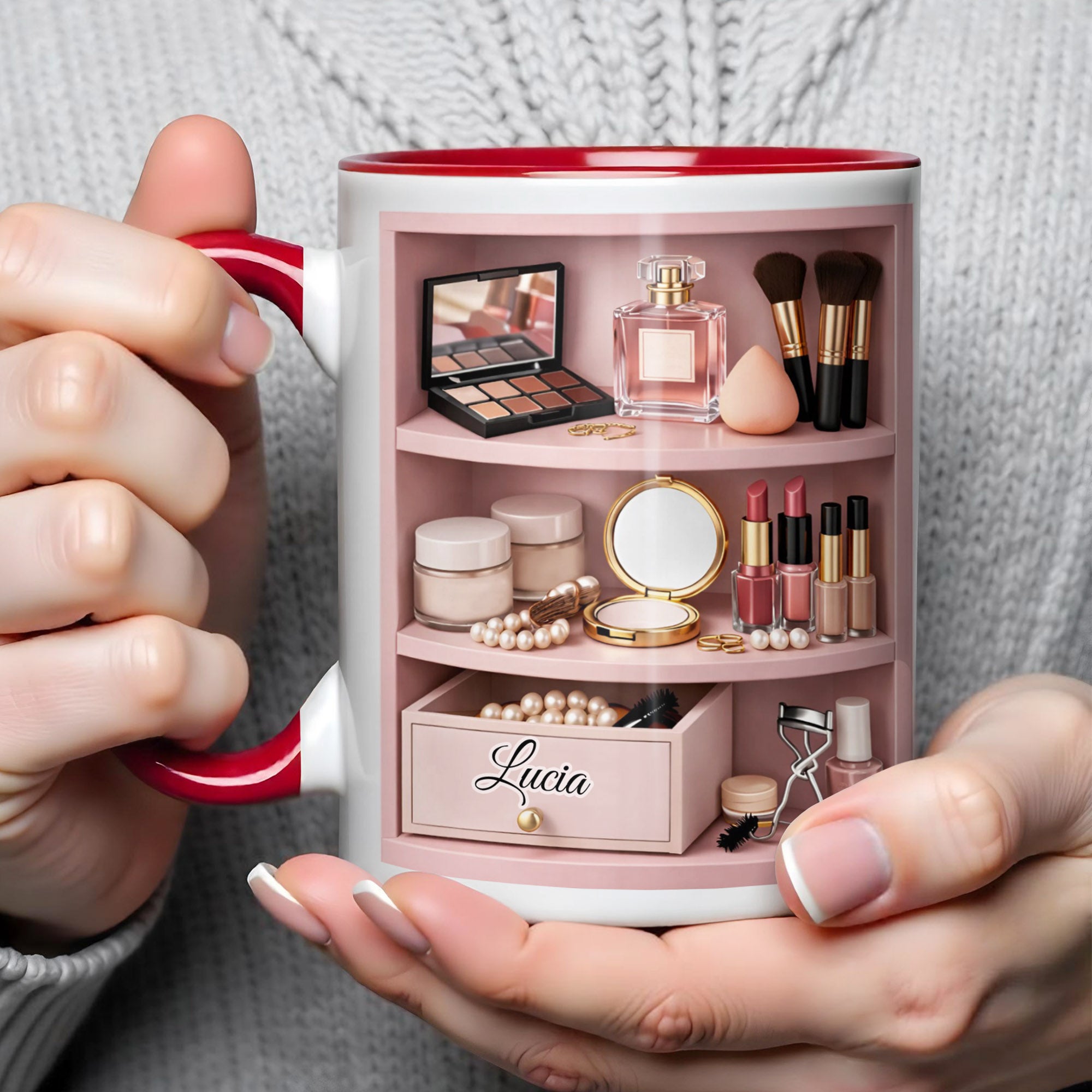Personalized Makeup Brushes And Lipstick Accent Mug Best Gifts For Makeup Artist - Image 4