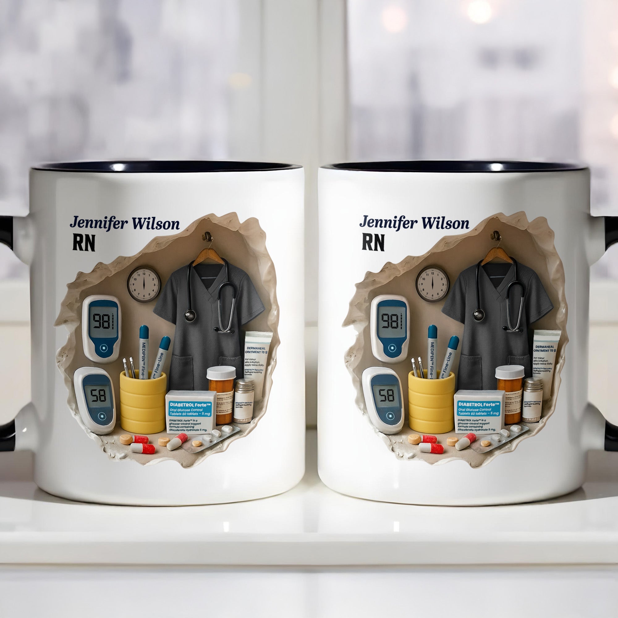 Personalized Medical Instruments Accent Mug Gifts For A Special Nurse