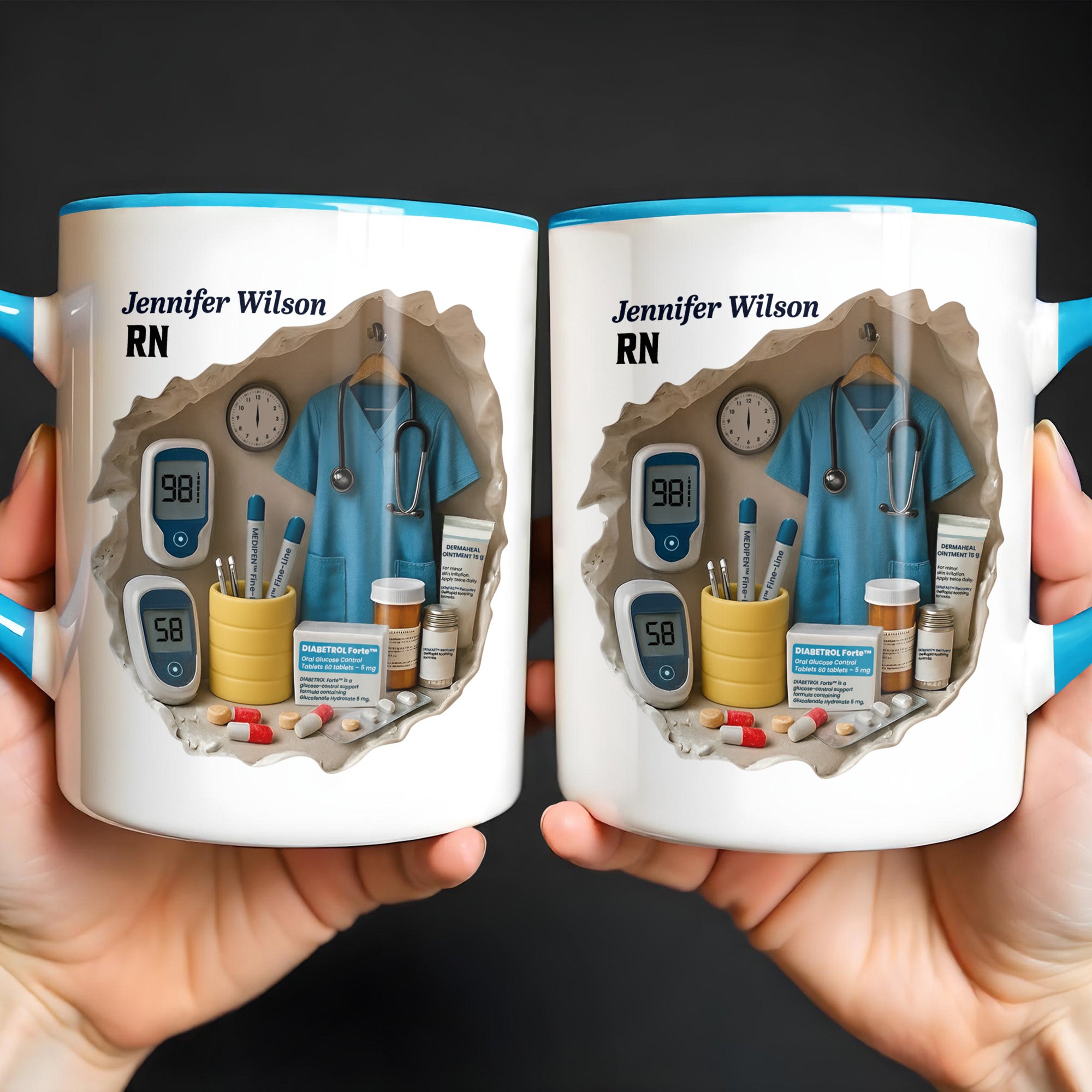 Personalized Medical Instruments Accent Mug Gifts For A Special Nurse - Image 2