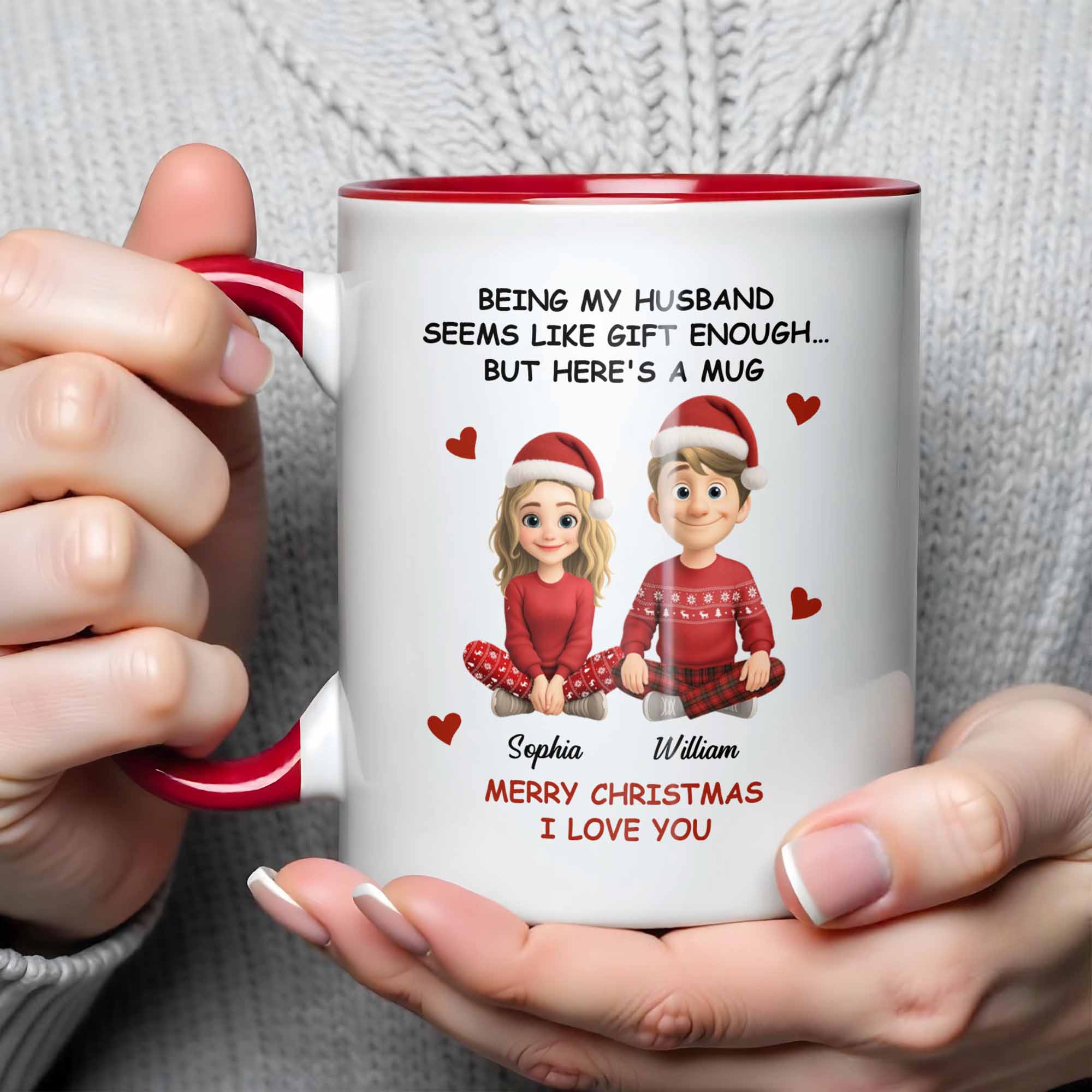 Personalized Merry Christmas I Love You Accent Mug Cute Couple Christmas Gifts - Image 3