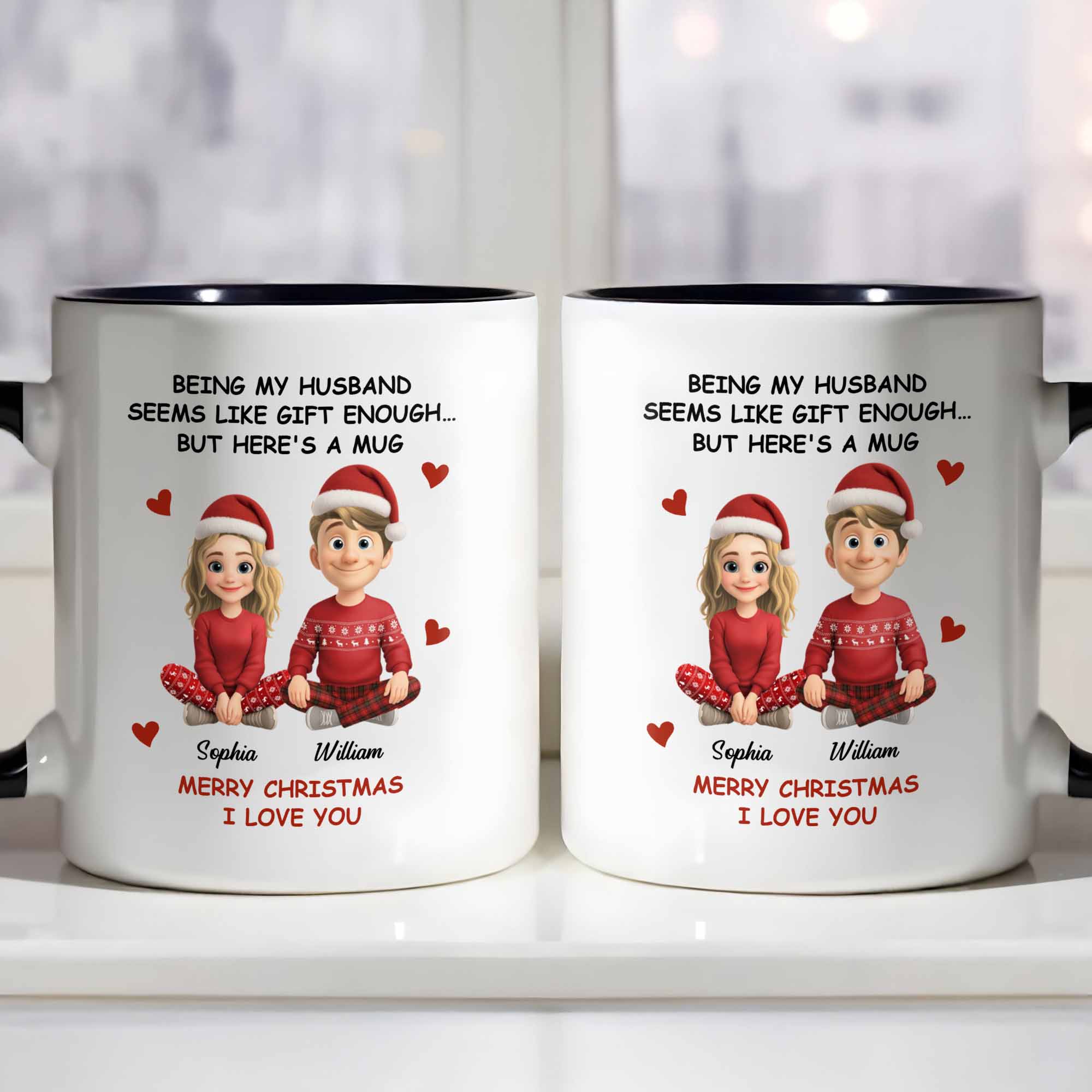 Personalized Merry Christmas I Love You Accent Mug Cute Couple Christmas Gifts