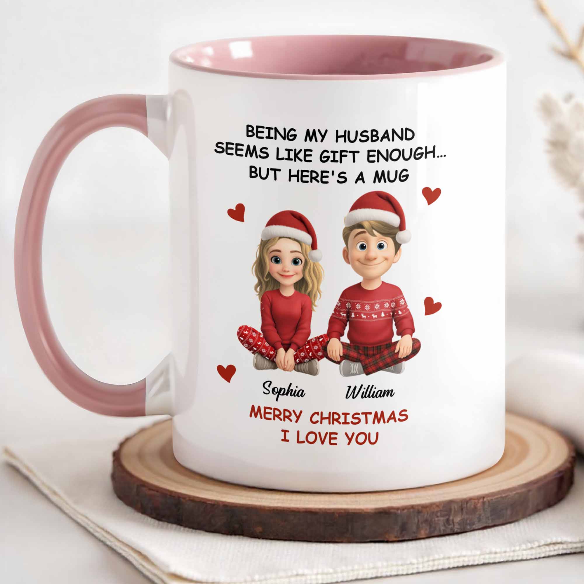 Personalized Merry Christmas I Love You Accent Mug Cute Couple Christmas Gifts - Image 2