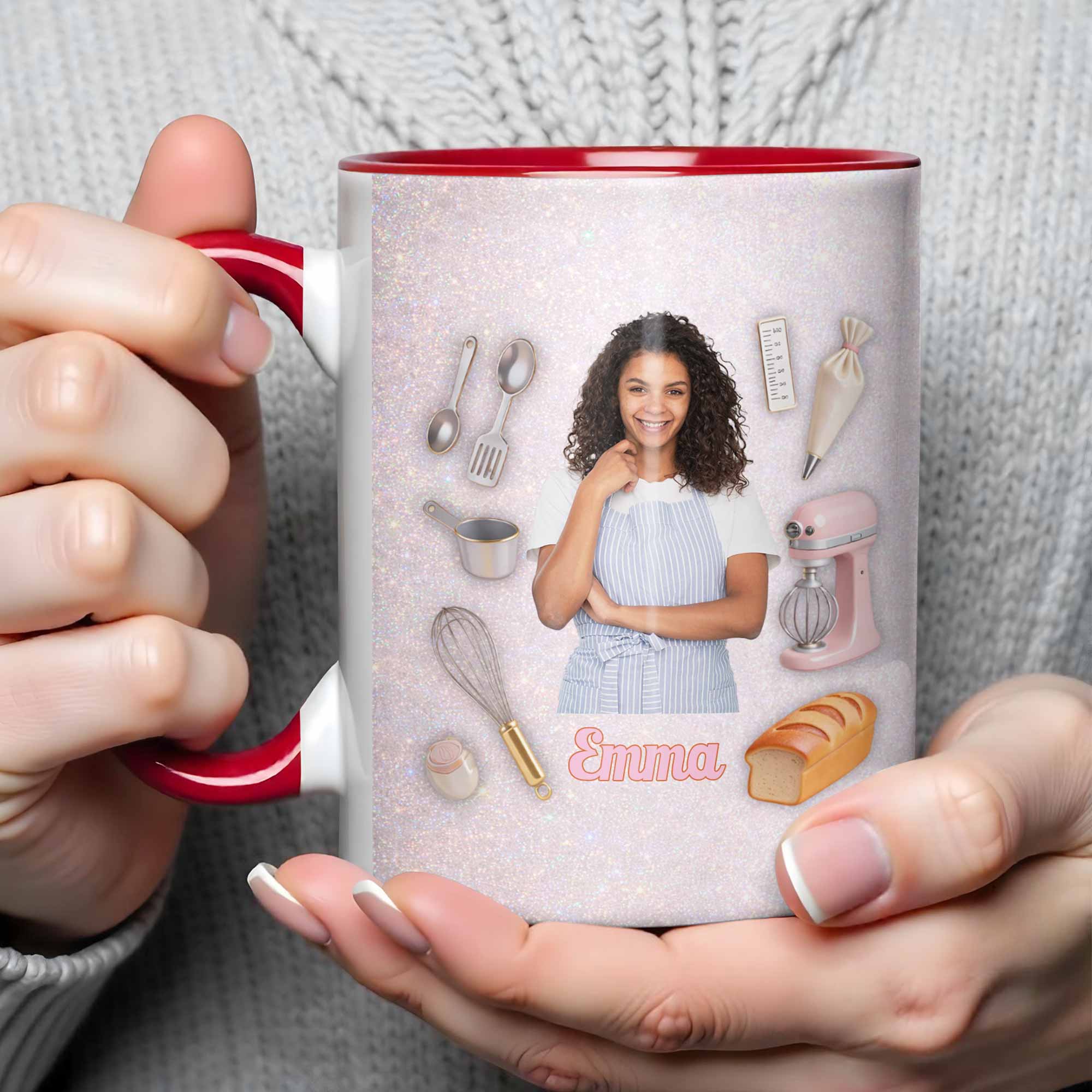 Personalized Mixer Bread And Whisk Baking Design Accent Mug Gifts For Baking Lovers - Image 4
