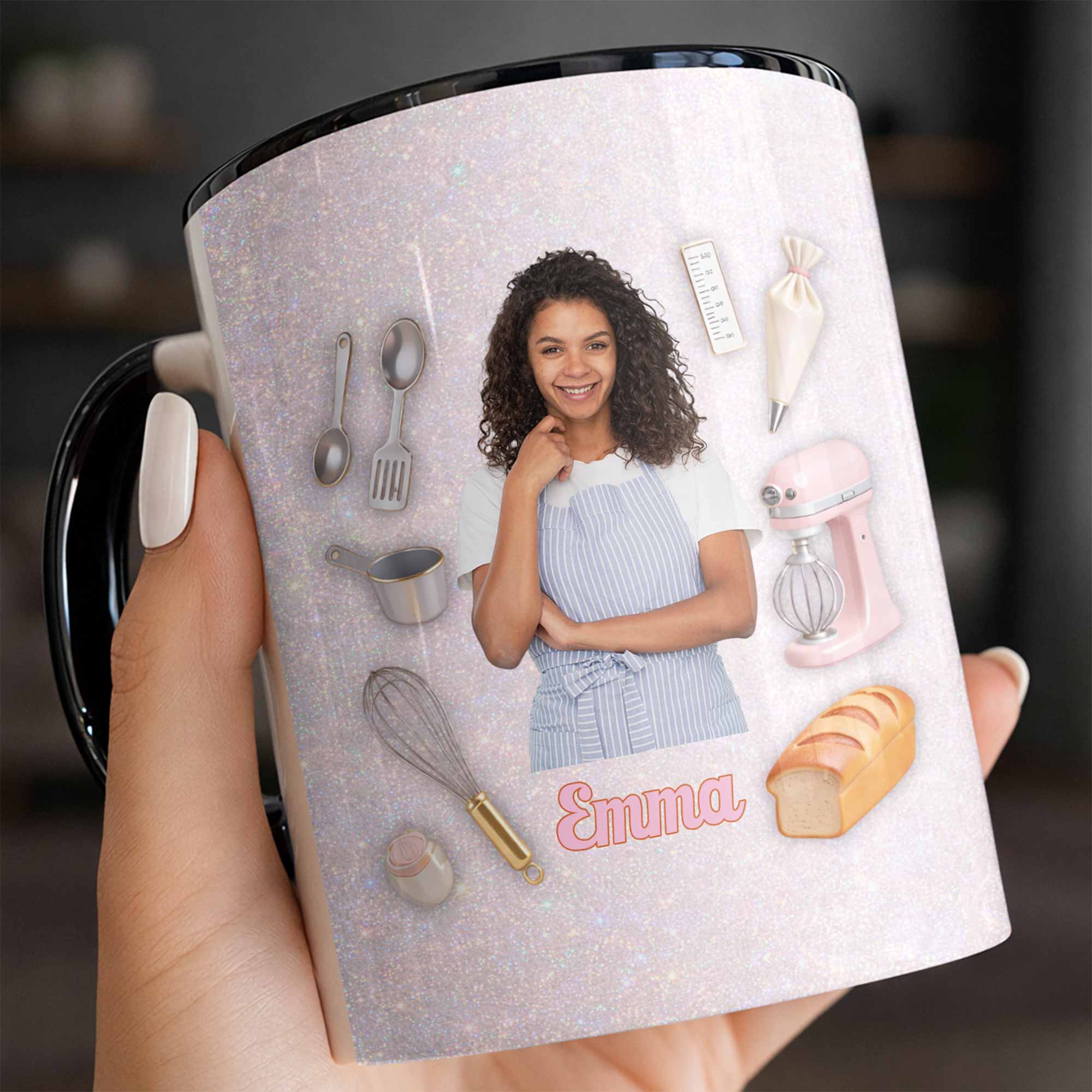 Personalized Mixer Bread And Whisk Baking Design Accent Mug Gifts For Baking Lovers - Image 5