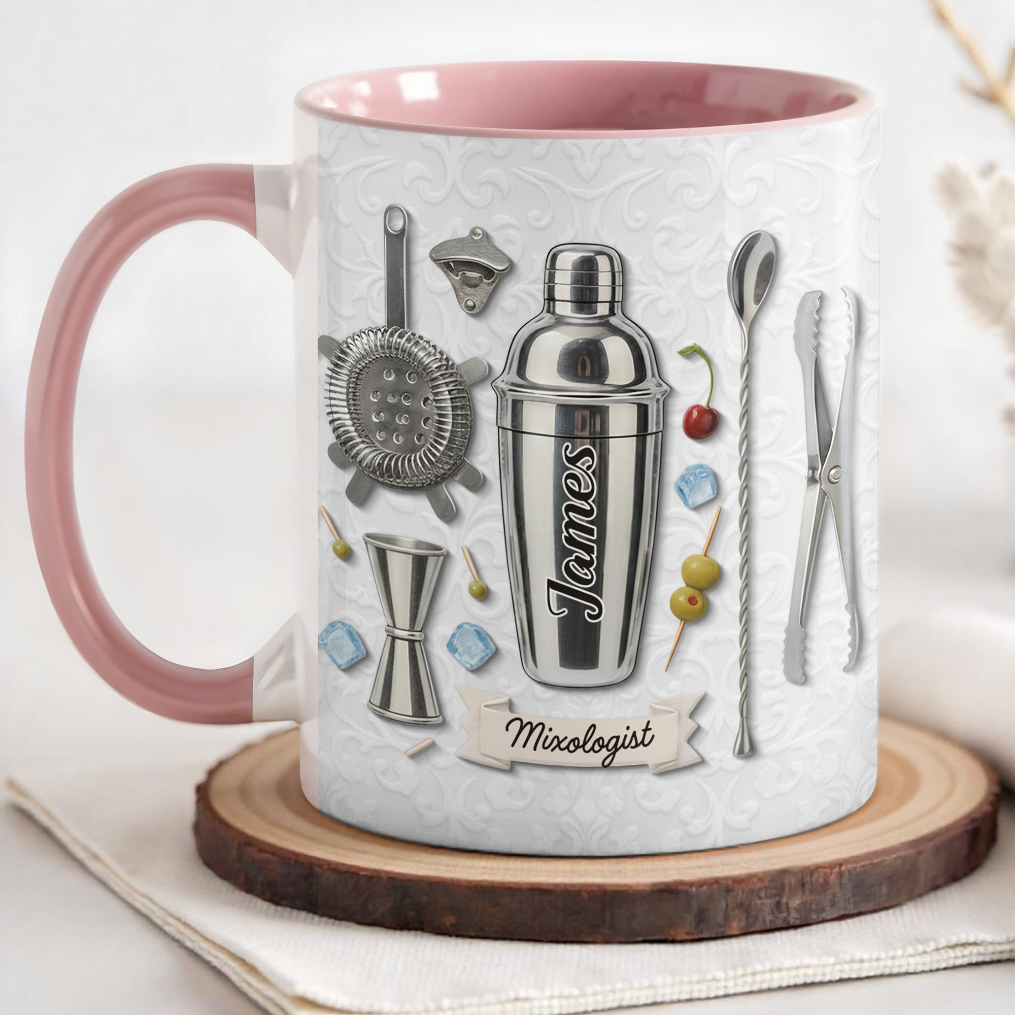 Personalized Mixologist Essential Bar Tools Design Accent Mug Gifts For Bartender - Image 3