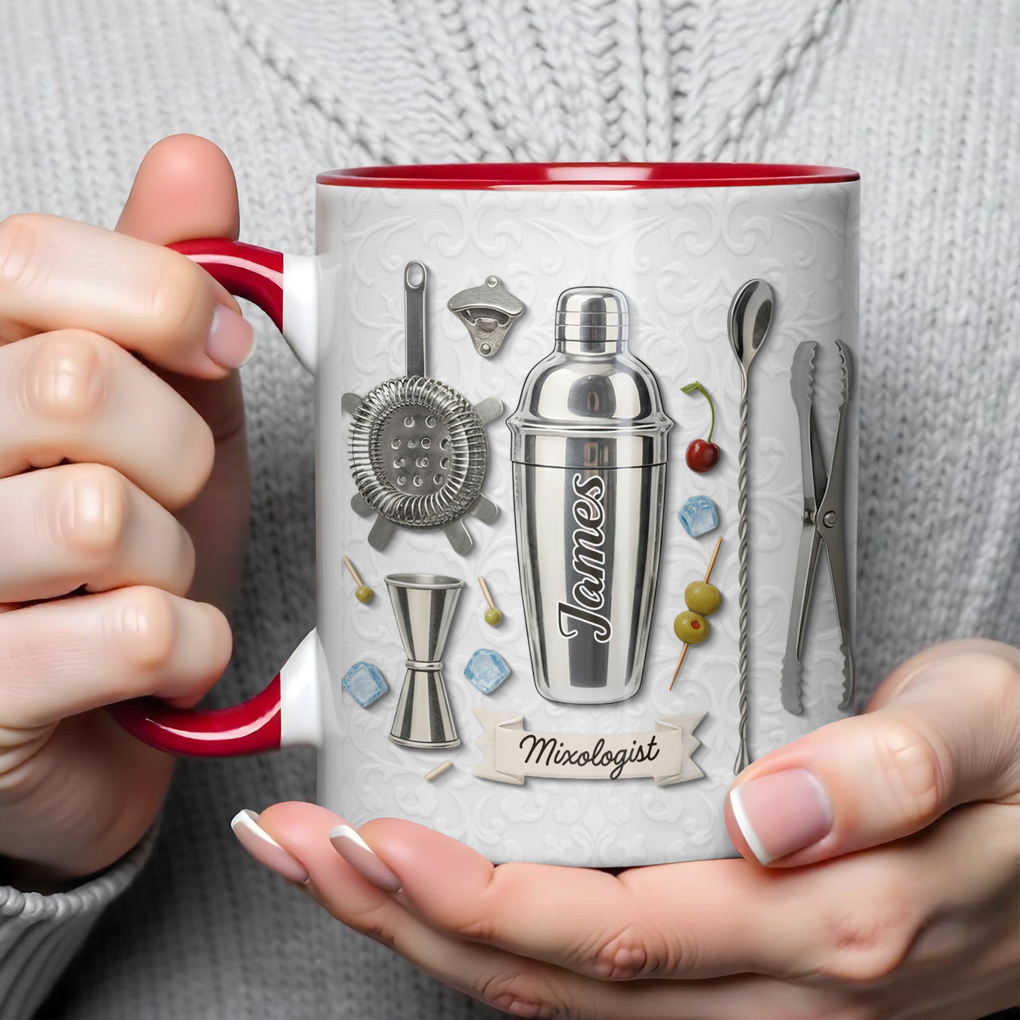 Personalized Mixologist Essential Bar Tools Design Accent Mug Gifts For Bartender - Image 4