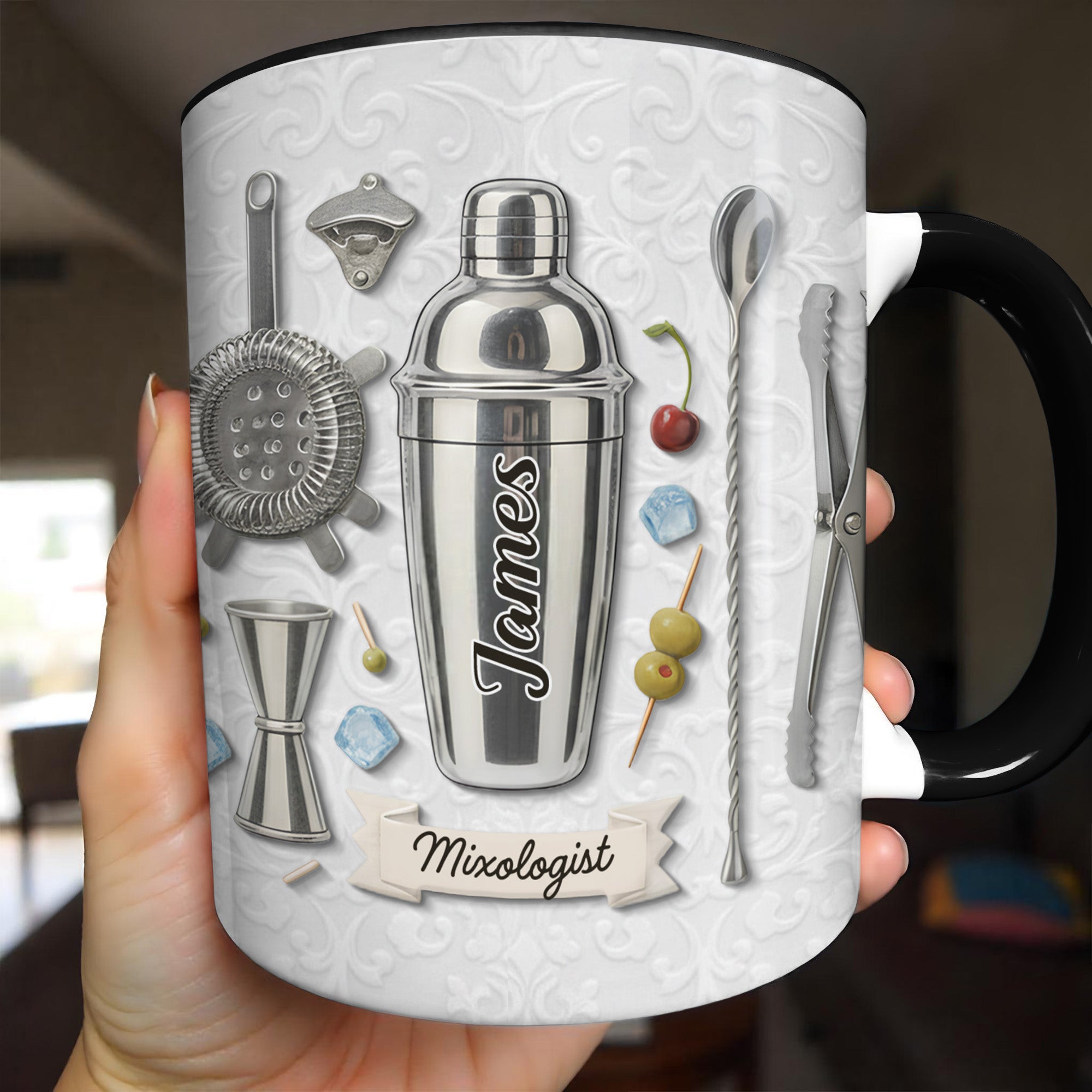 Personalized Mixologist Essential Bar Tools Design Accent Mug Gifts For Bartender