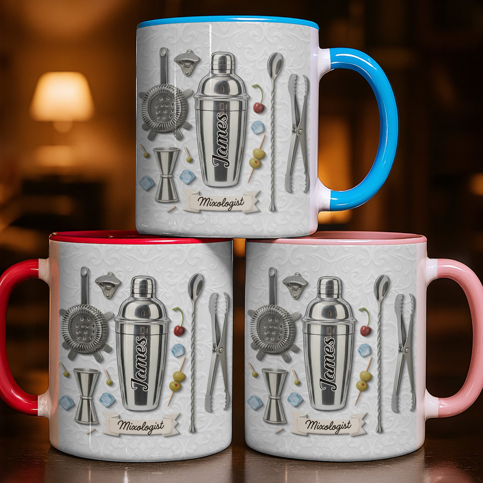 Personalized Mixologist Essential Bar Tools Design Accent Mug Gifts For Bartender - Image 2