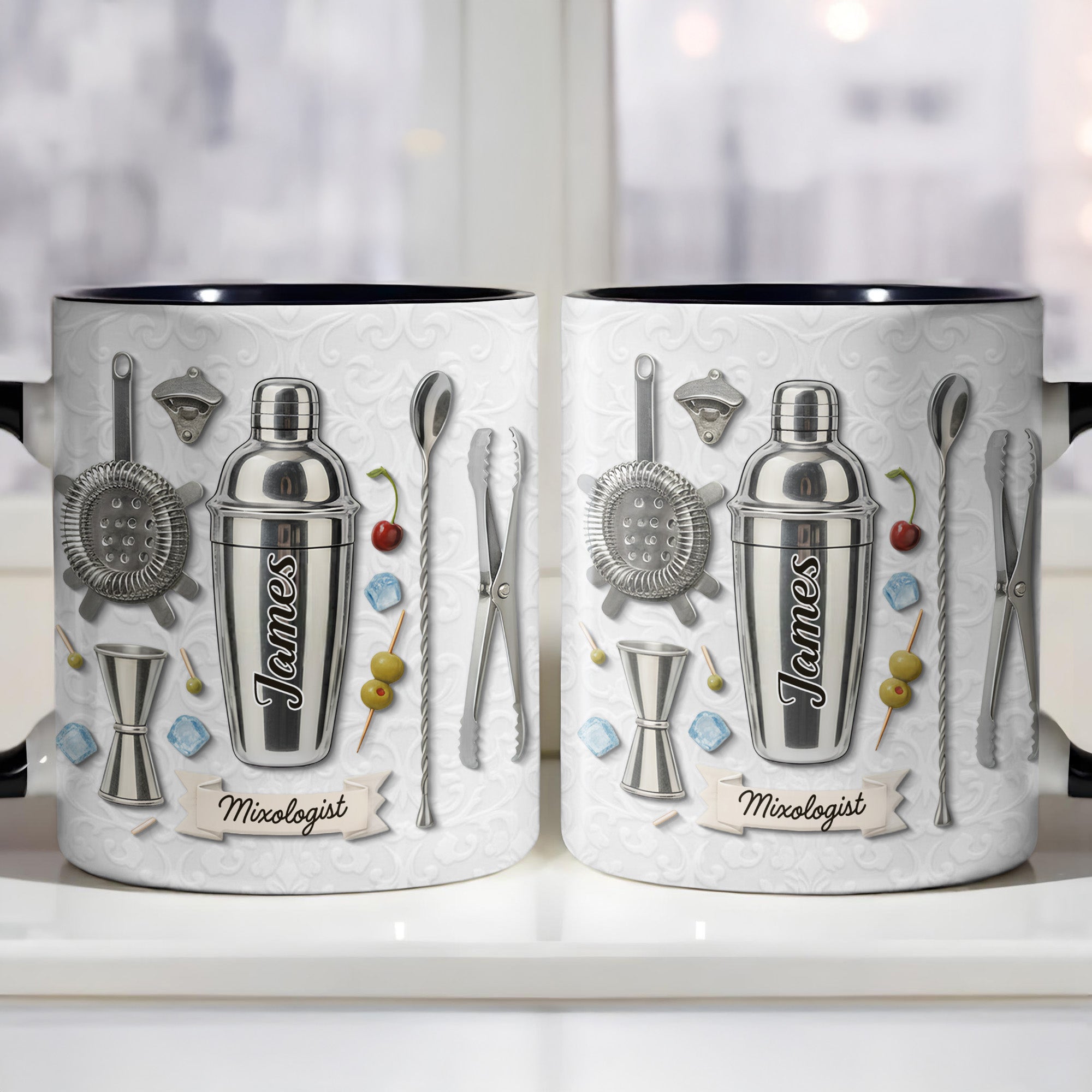 Personalized Mixologist Essential Bar Tools Design Accent Mug Gifts For Bartender - Image 5