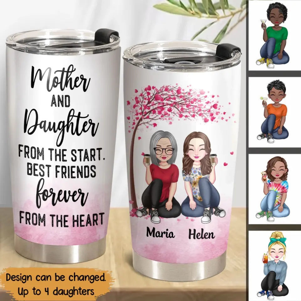 Personalized Mother And Daughters Forever Linked Together Tumbler Mothers Day Gift For Friends - Image 2