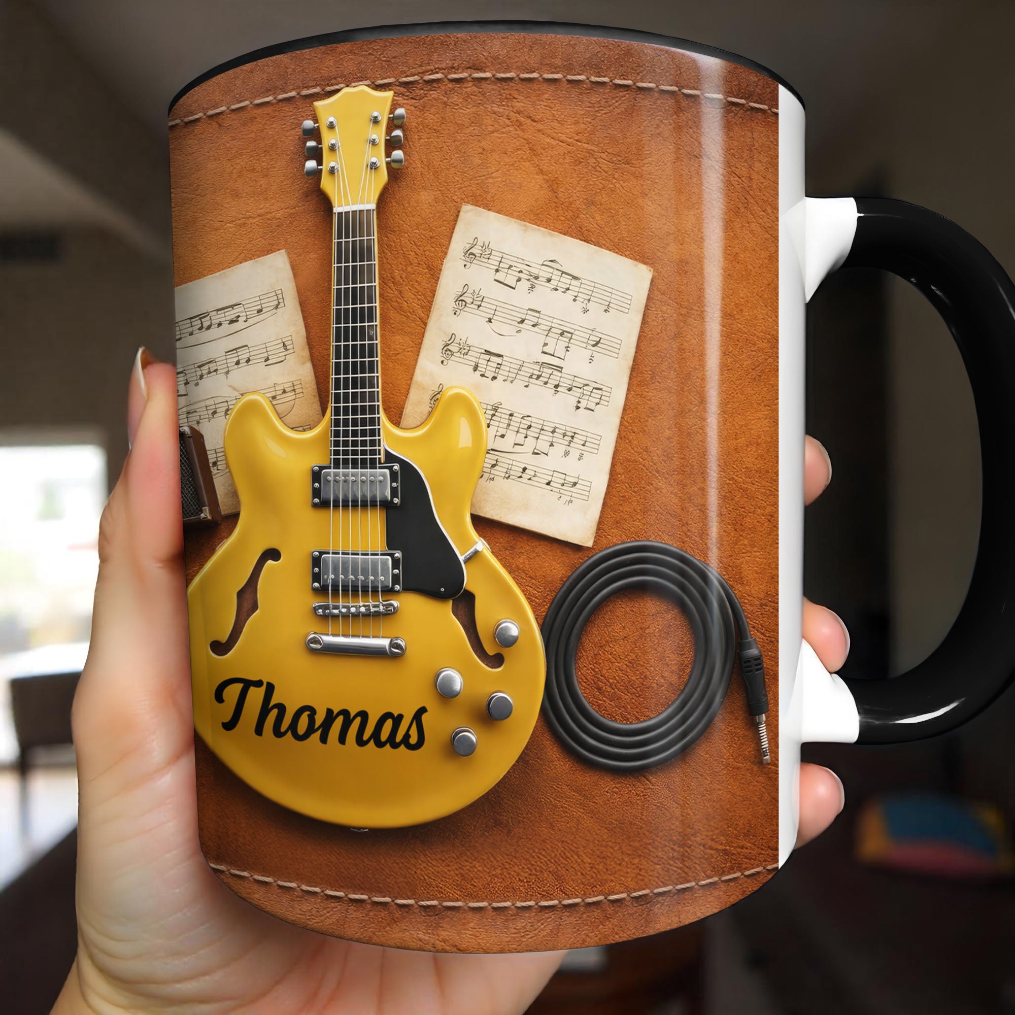 Personalized Music Notes Accent Mug Best Gifts For Guitar Lover - Image 7