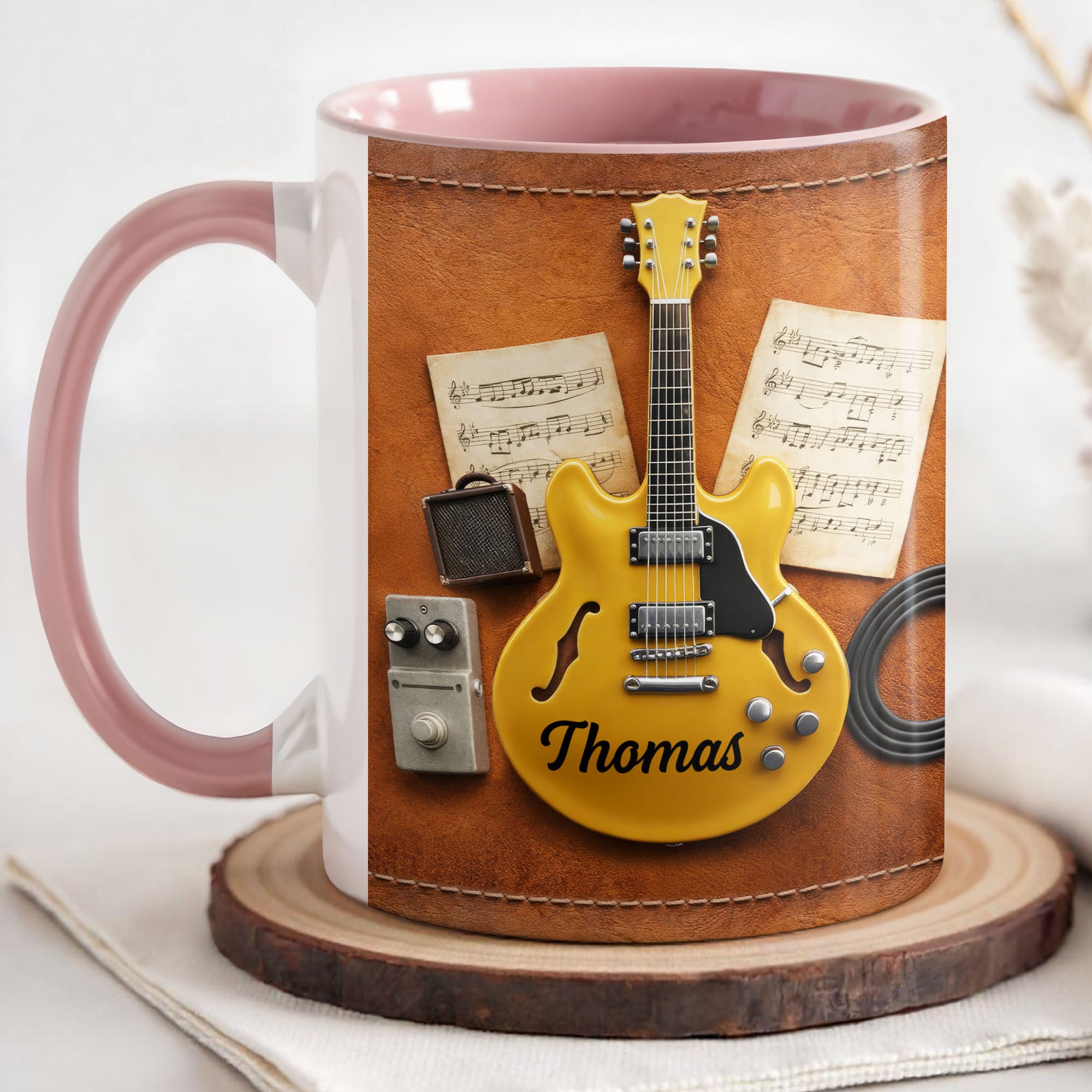 Personalized Music Notes Accent Mug Best Gifts For Guitar Lover - Image 4