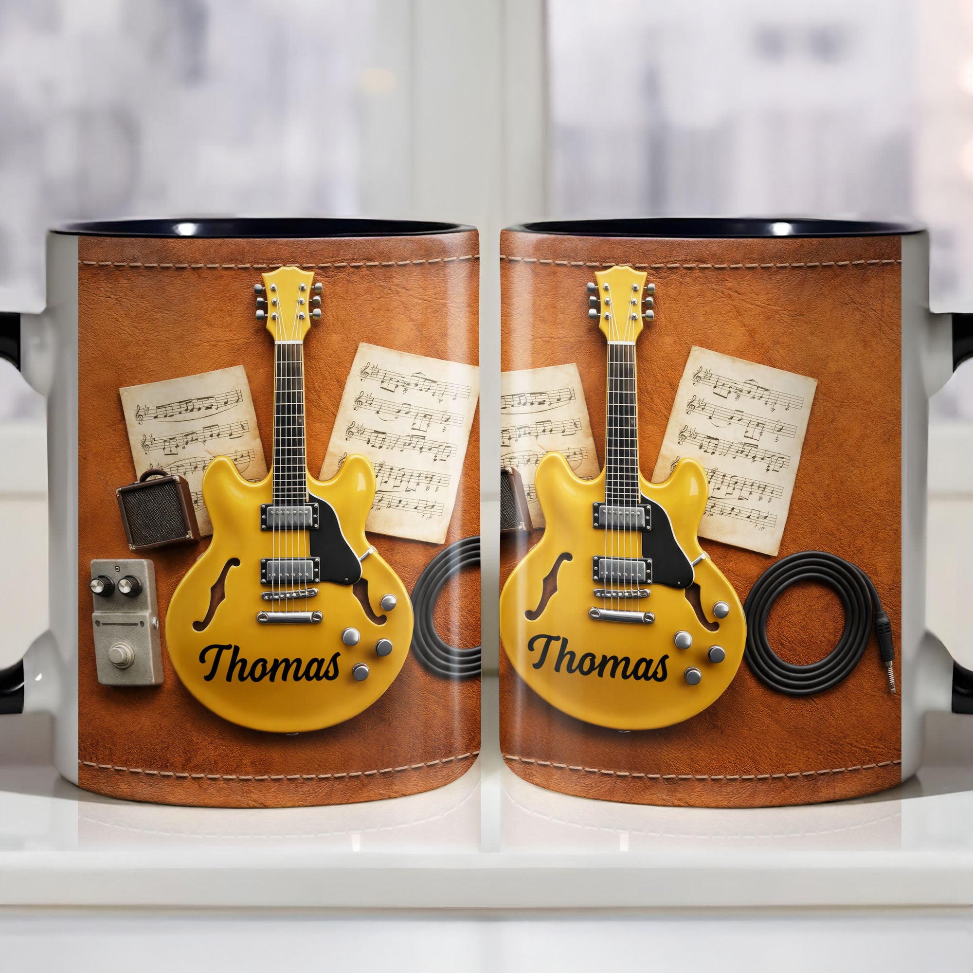Personalized Music Notes Accent Mug Best Gifts For Guitar Lover - Image 5