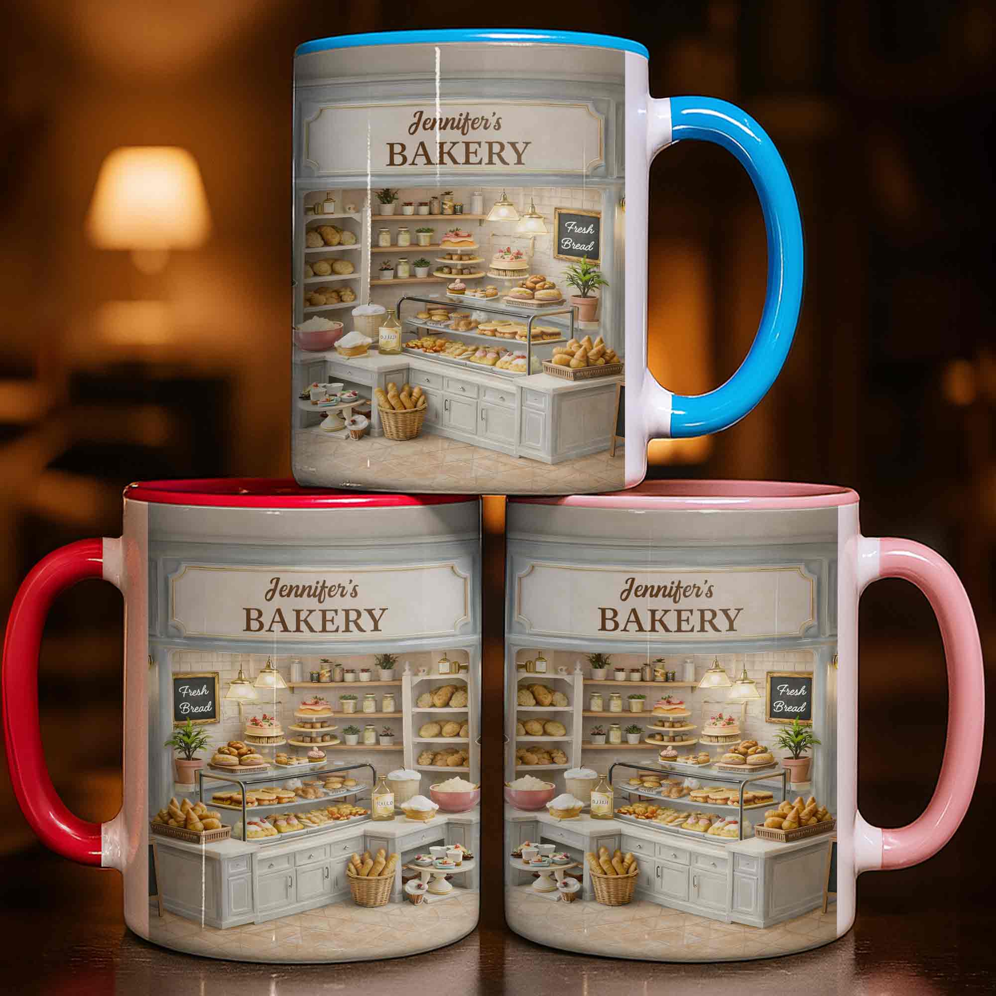 Personalized My Bakery Fresh Bread Bakery Accent Mug Gifts Ideas For Bakers - Image 2
