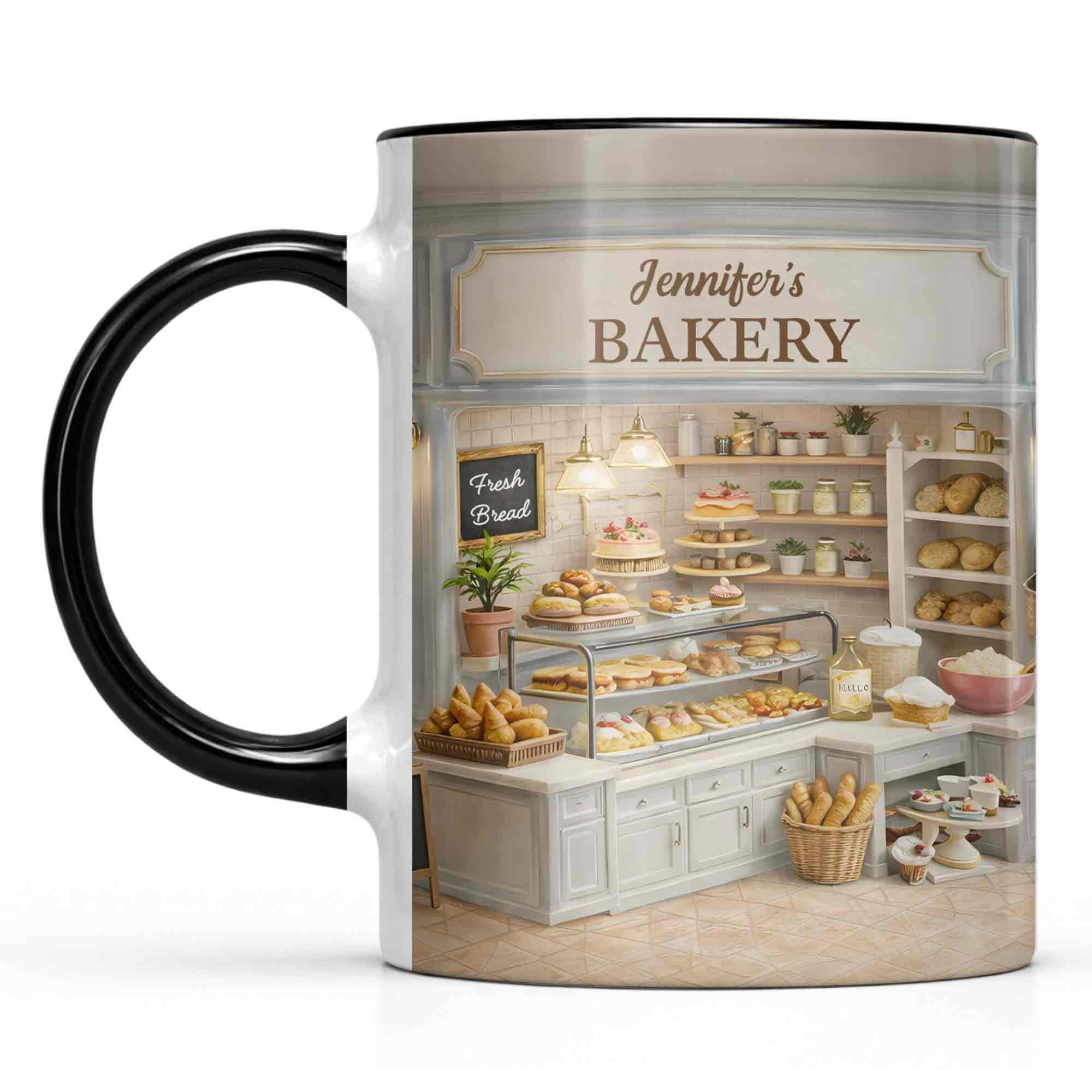 Personalized My Bakery Fresh Bread Bakery Accent Mug Gifts Ideas For Bakers