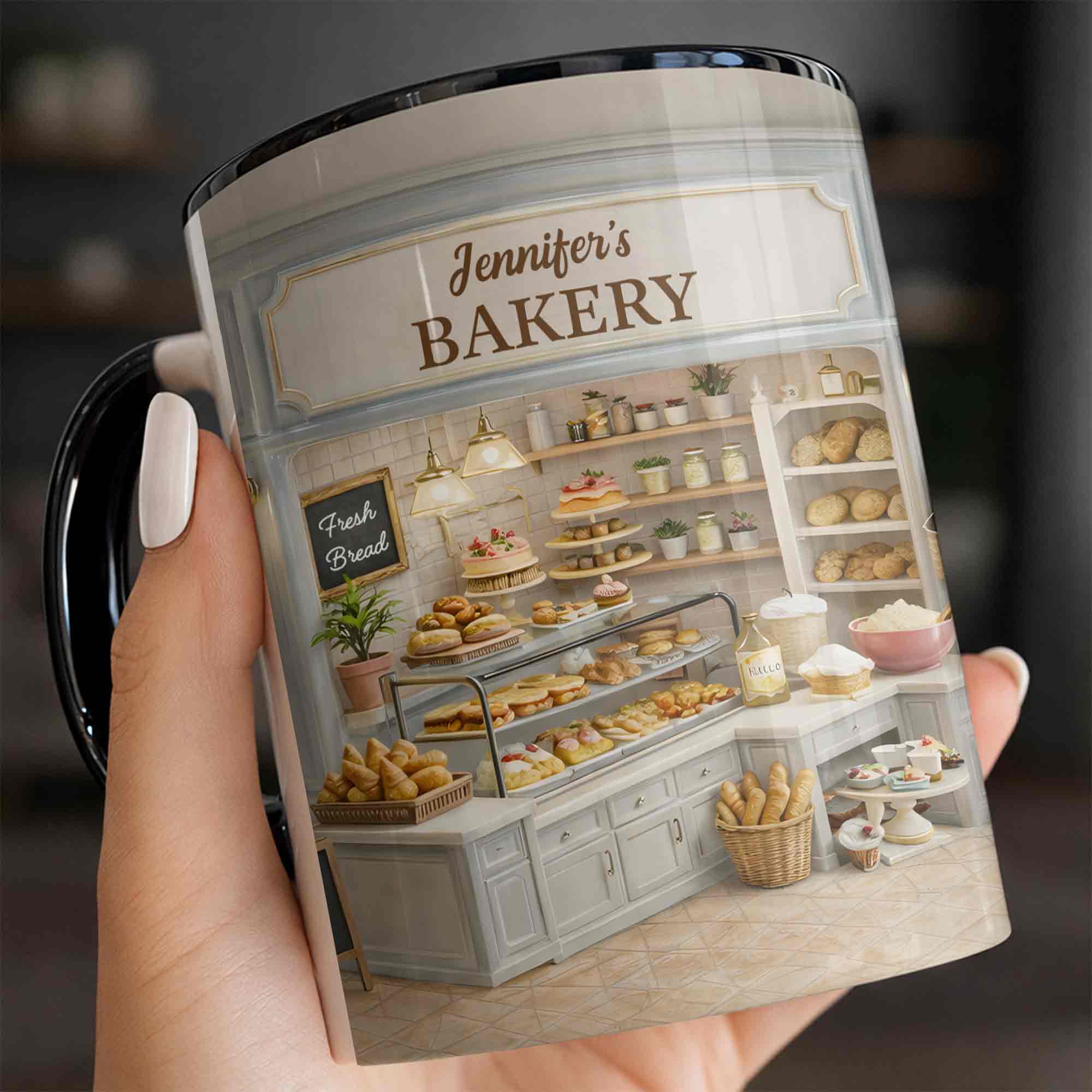 Personalized My Bakery Fresh Bread Bakery Accent Mug Gifts Ideas For Bakers - Image 5