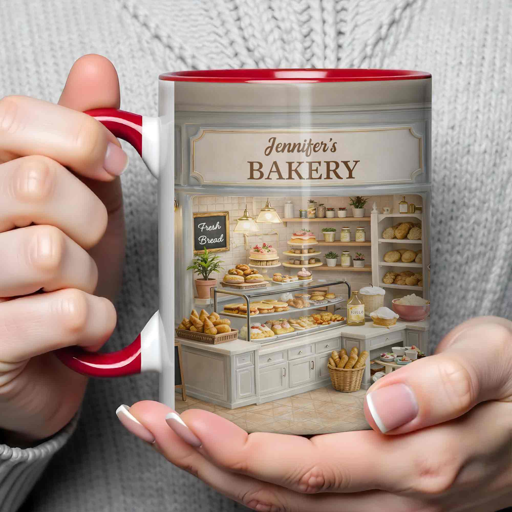 Personalized My Bakery Fresh Bread Bakery Accent Mug Gifts Ideas For Bakers - Image 3