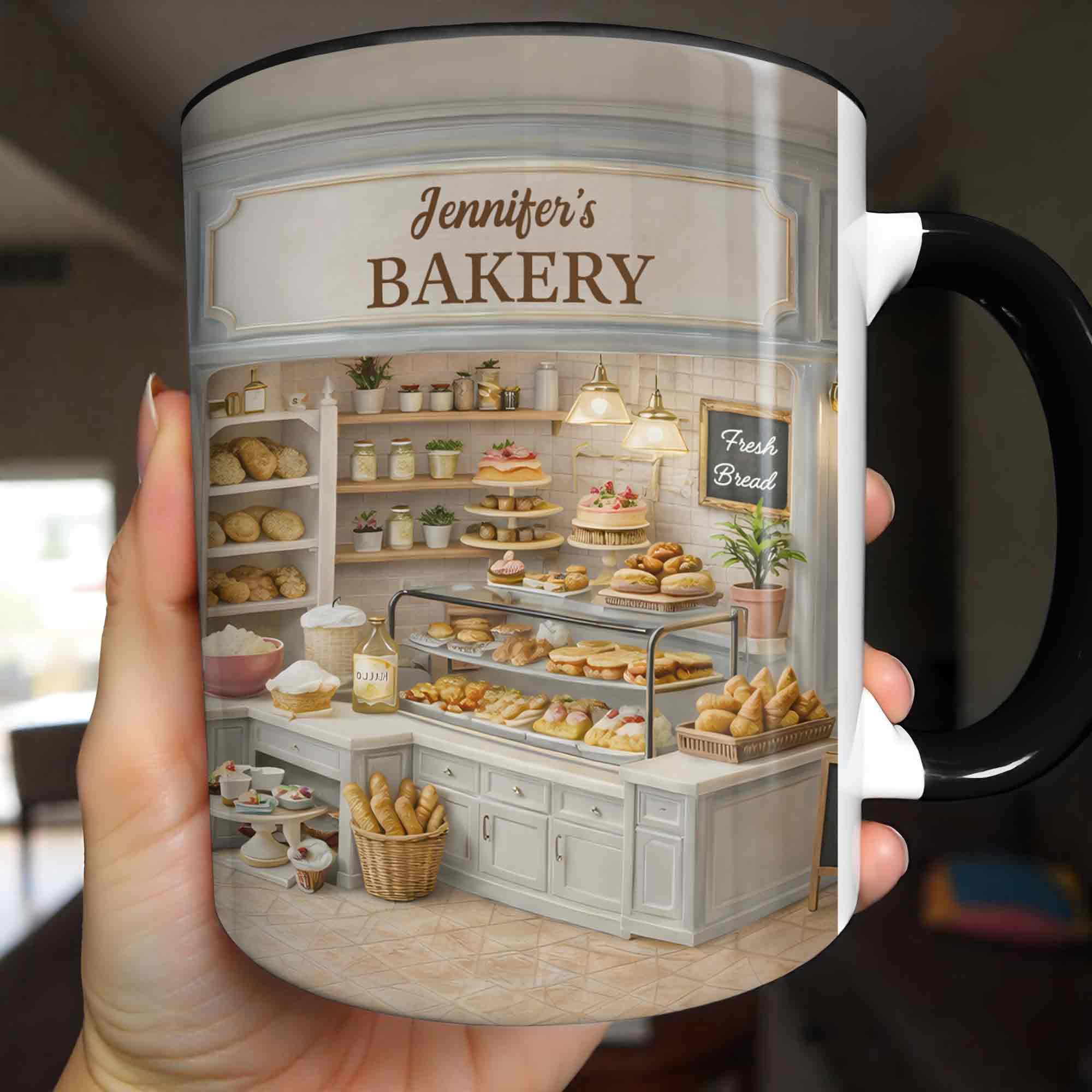 Personalized My Bakery Fresh Bread Bakery Accent Mug Gifts Ideas For Bakers - Image 4