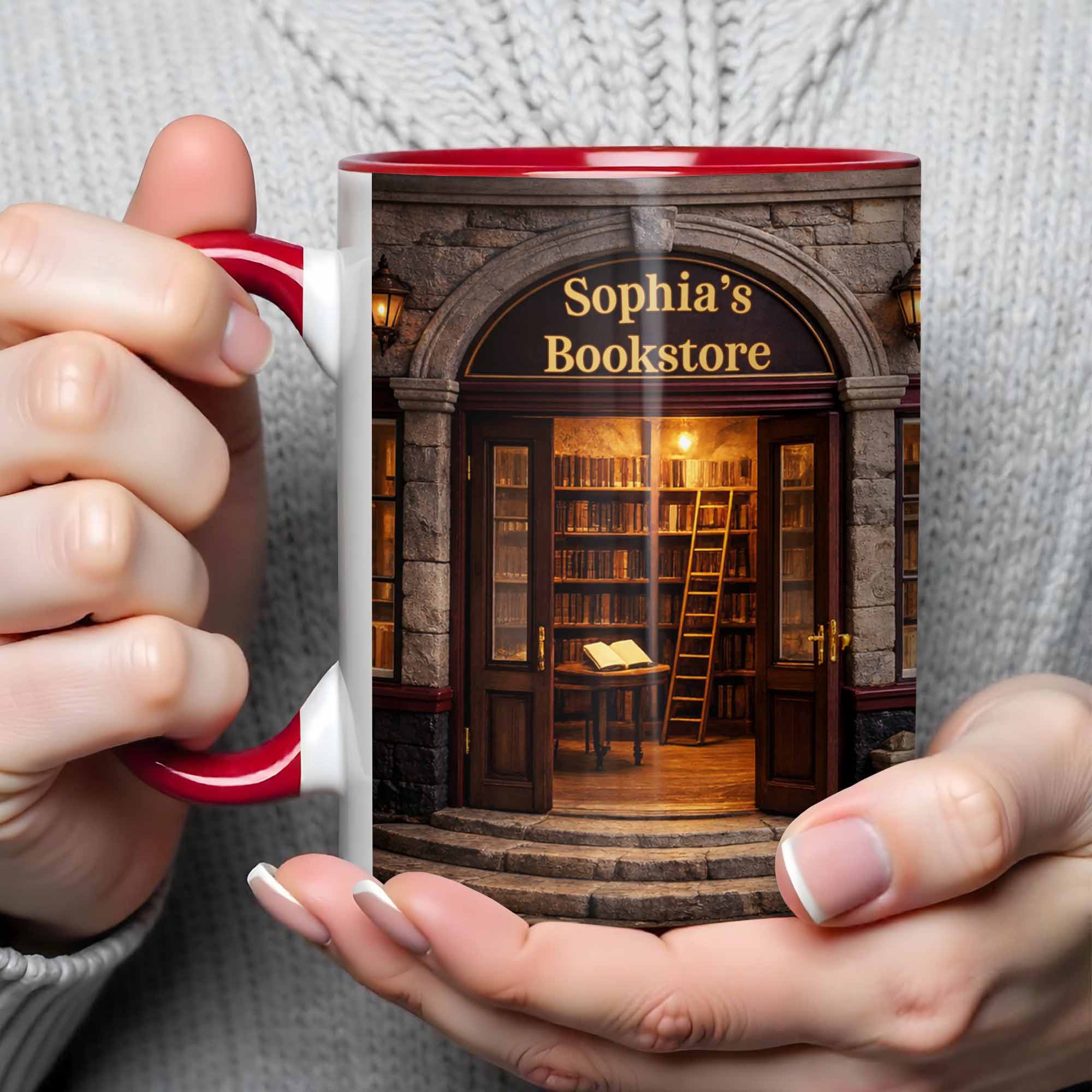 Personalized My Bookstore Vintage Accent Mug Library Books And Bookshelf Cup Book Lovers Gifts - Image 4