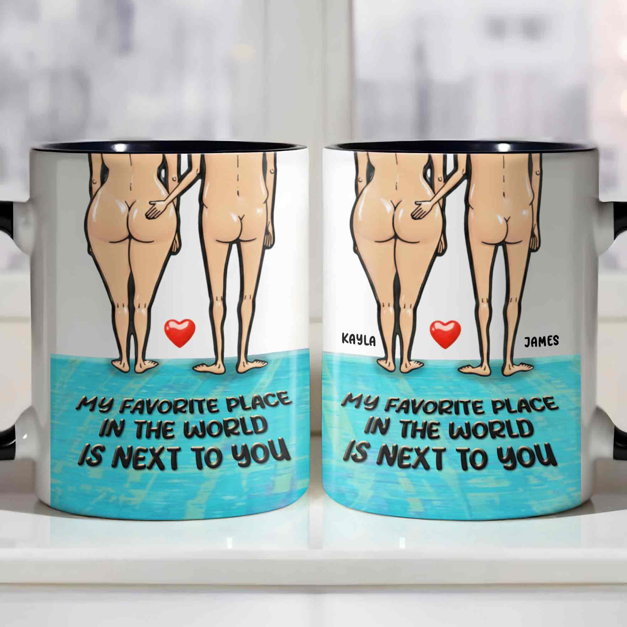 Personalized My Favorite Place In The World Is Next To You Accent Mug Best Couple Gifts