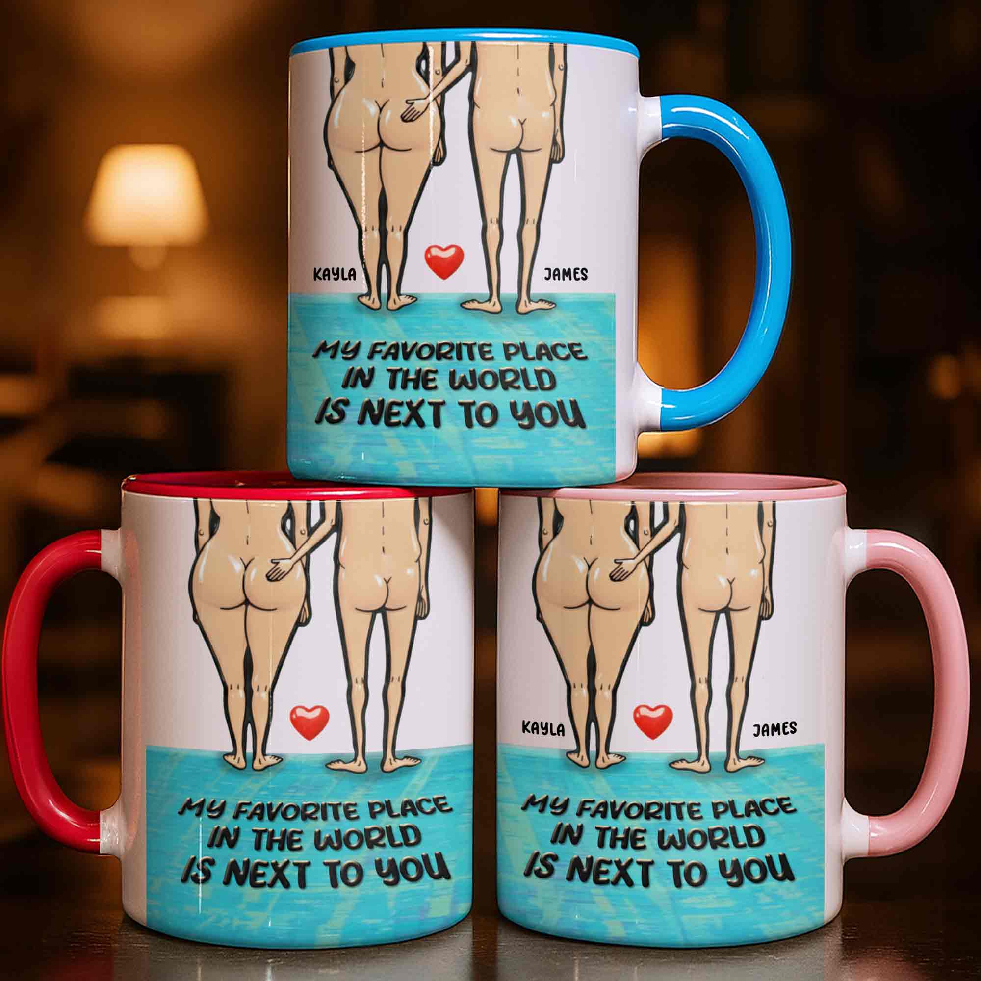 Personalized My Favorite Place In The World Is Next To You Accent Mug Best Couple Gifts - Image 5