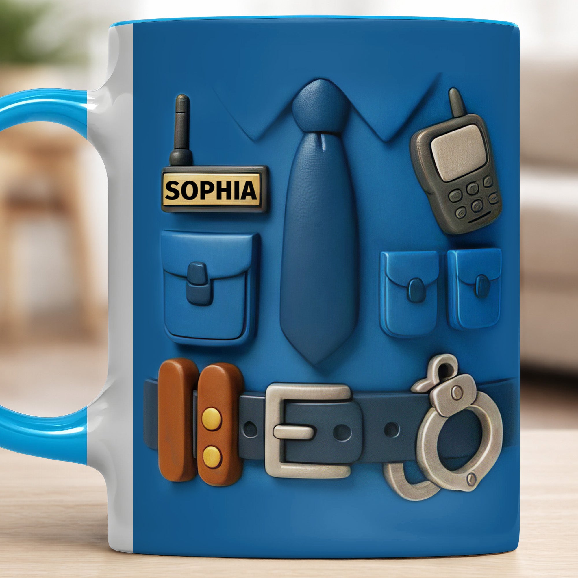 Personalized My Favorite Police Officer Calls Me Mom Accent Mug Proud Mom Birthday Gifts - Image 6