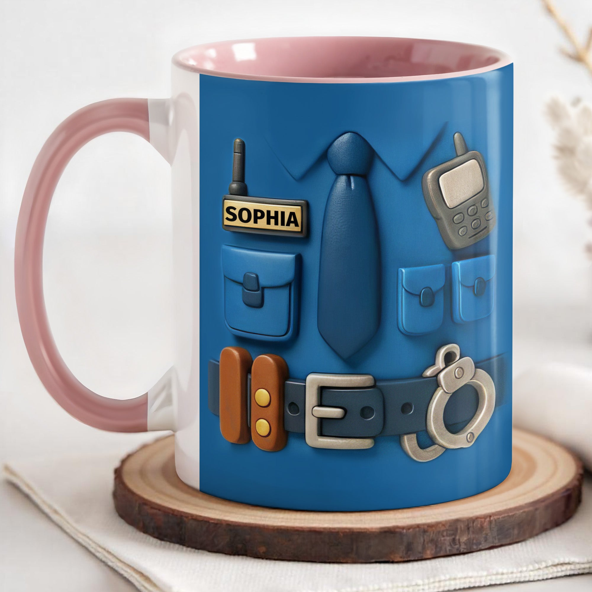 Personalized My Favorite Police Officer Calls Me Mom Accent Mug Proud Mom Birthday Gifts - Image 3