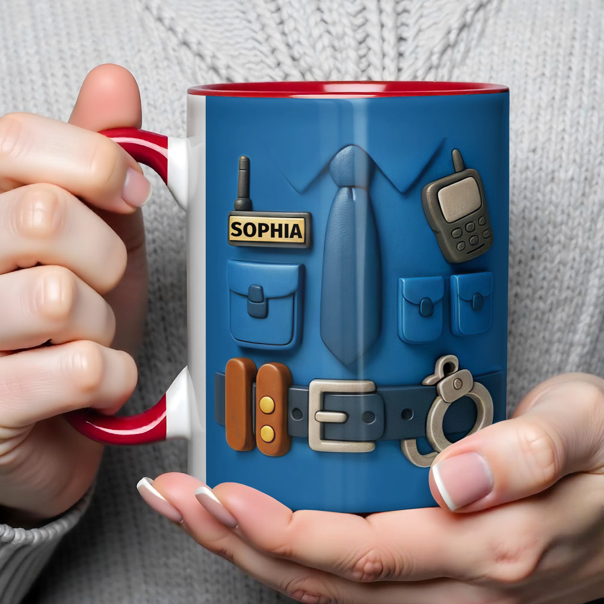 Personalized My Favorite Police Officer Calls Me Mom Accent Mug Proud Mom Birthday Gifts - Image 4