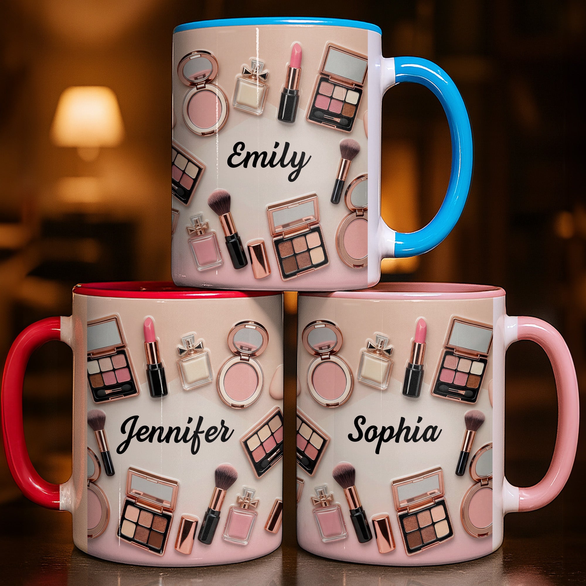 Personalized My Makeup Collection With Brushes And Lipstick Accent Mug Gifts For Makeup Artist - Image 2