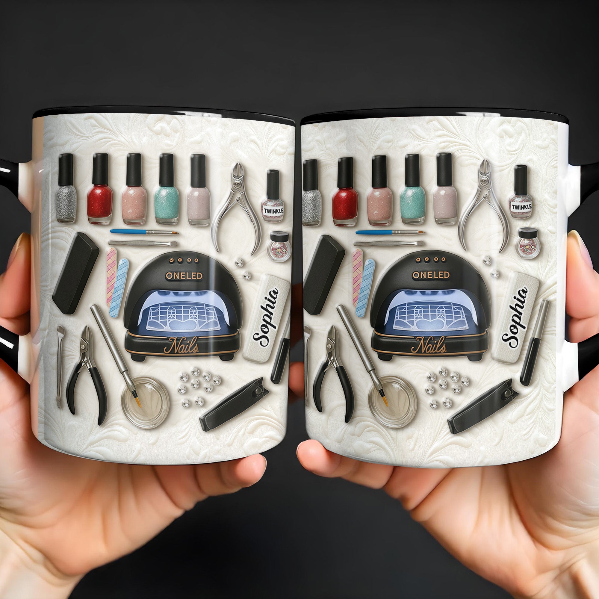 Personalized Nail Polish And Tools Accent Mug Gifts For Manicures Lovers