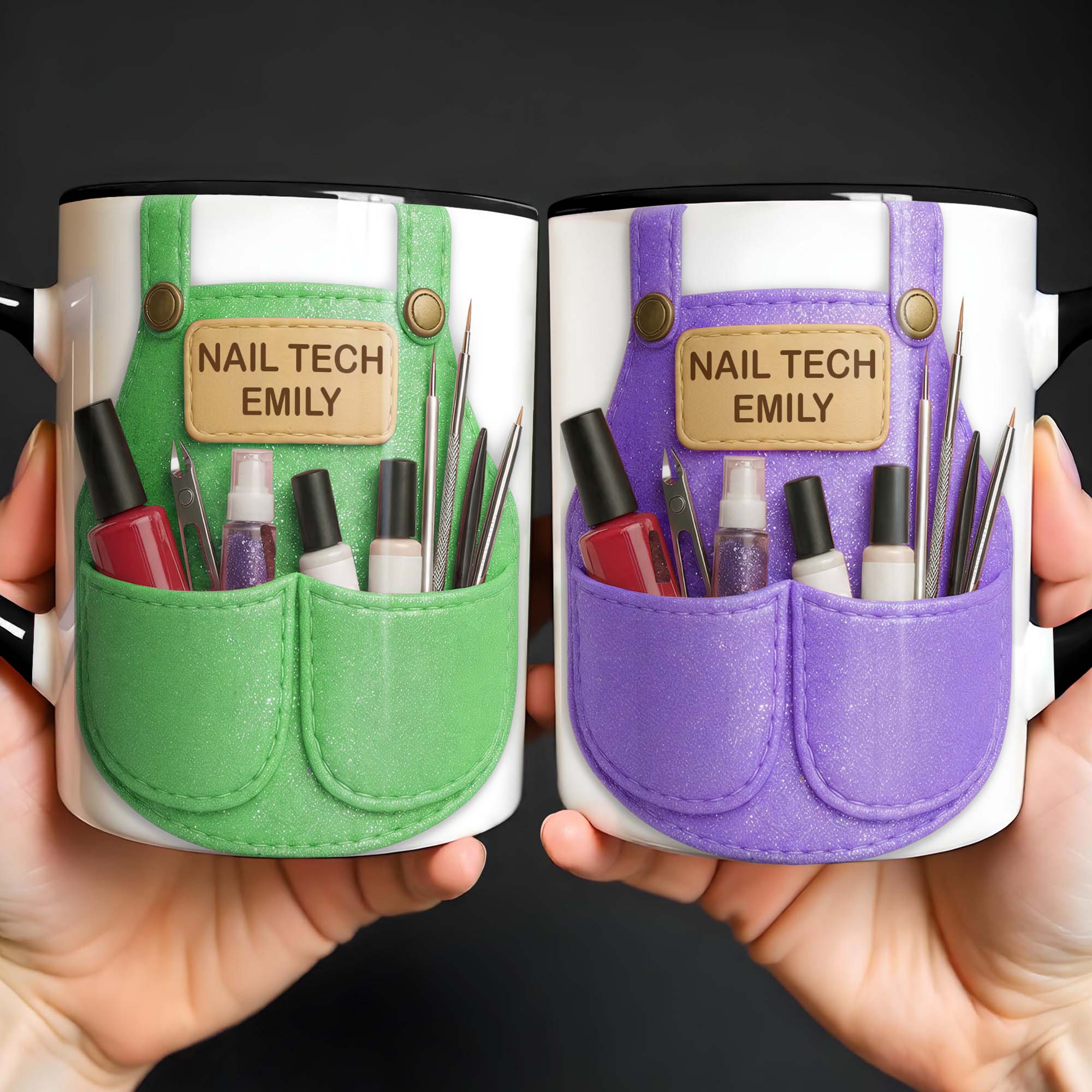 Personalized Nail Polish Scissors Brushes Design Accent Mug Gifts For Nail Tech - Image 4