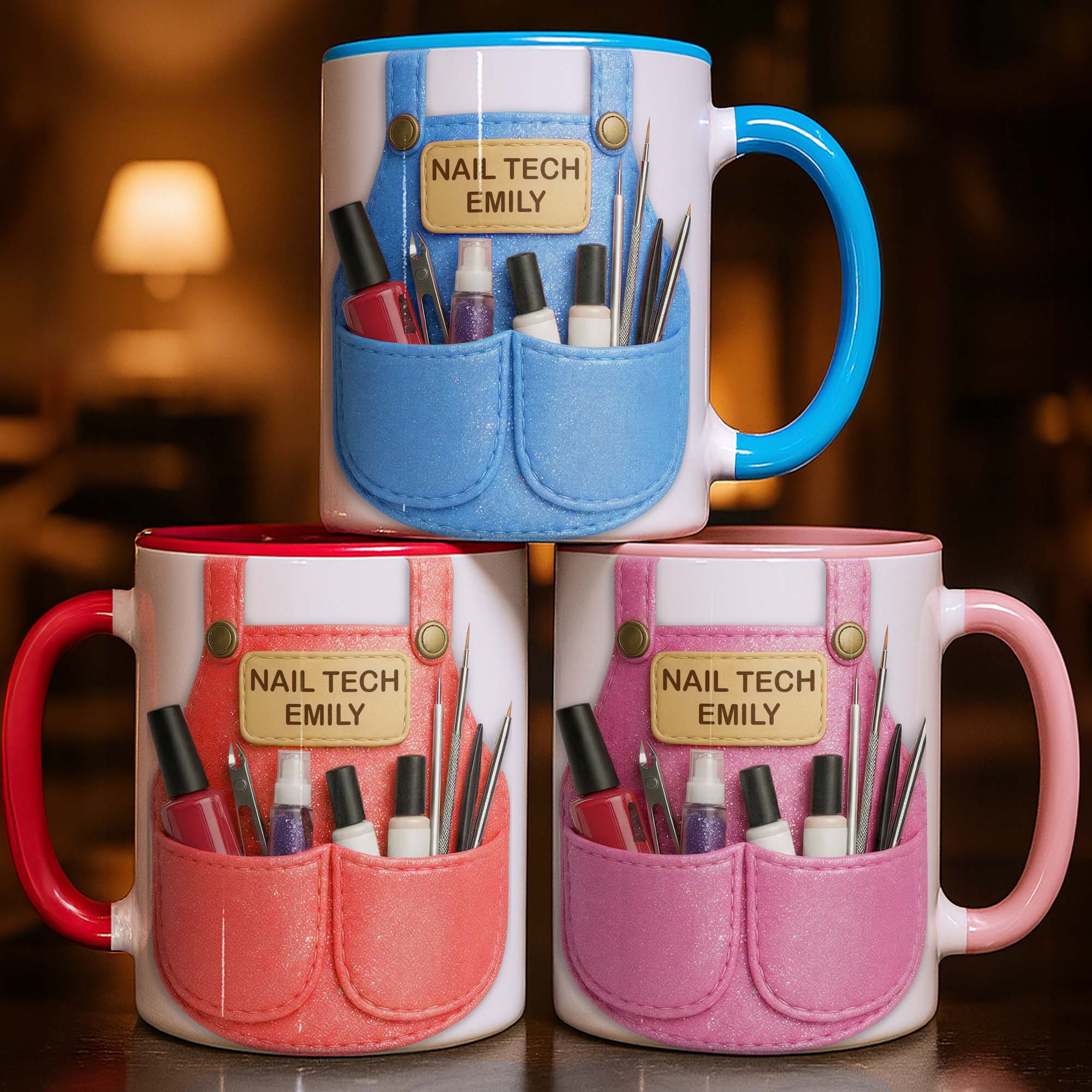 Personalized Nail Polish Scissors Brushes Design Accent Mug Gifts For Nail Tech - Image 2