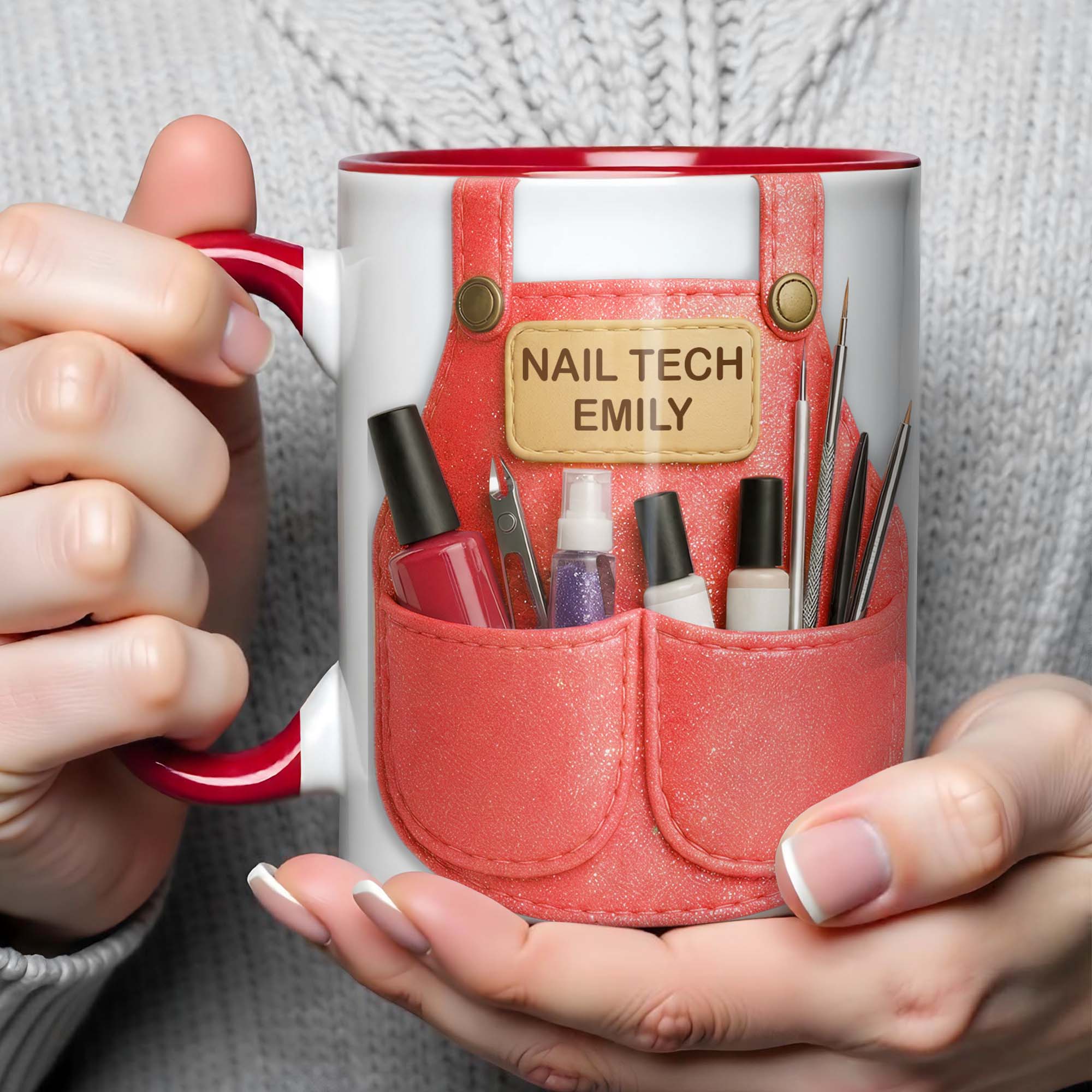 Personalized Nail Polish Scissors Brushes Design Accent Mug Gifts For Nail Tech - Image 5