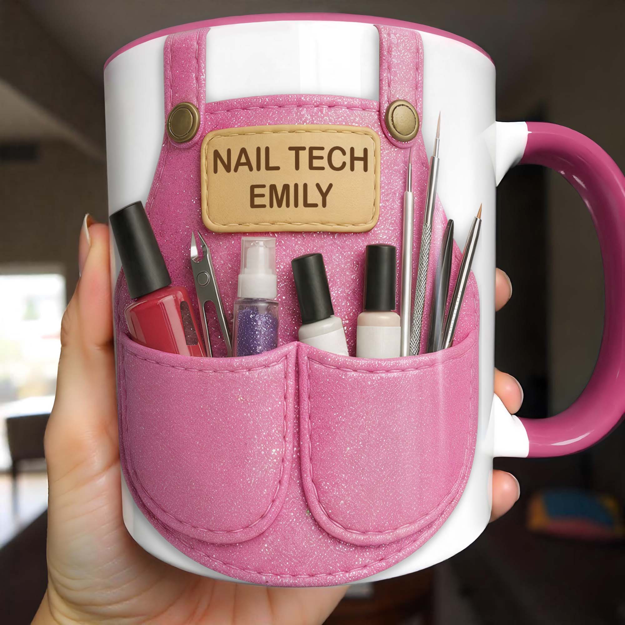 Personalized Nail Polish Scissors Brushes Design Accent Mug Gifts For Nail Tech - Image 3