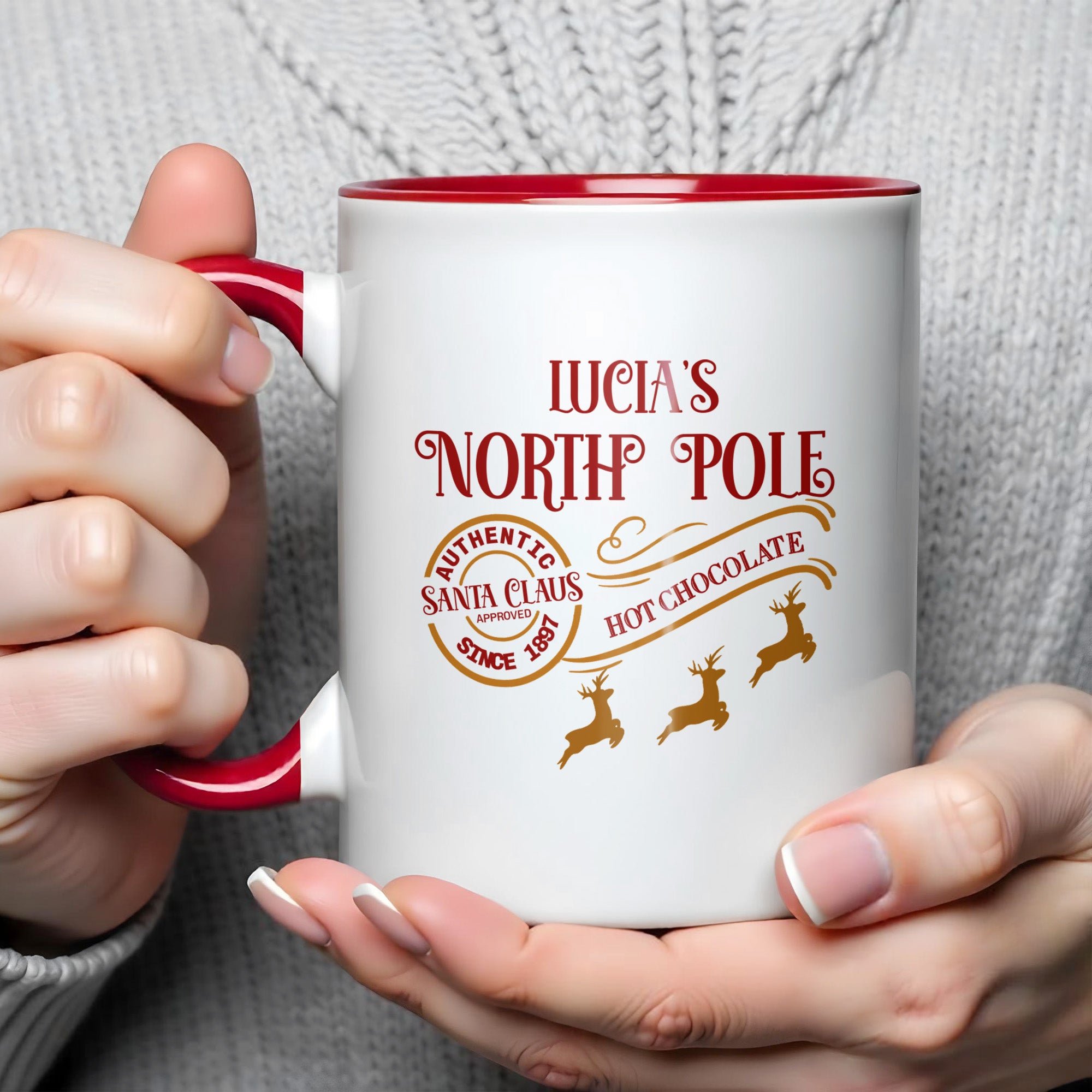 Personalized North Pole Authentic Santa Claus Hot Chocolate Accent Mug Best Christmas Gifts - Image 3