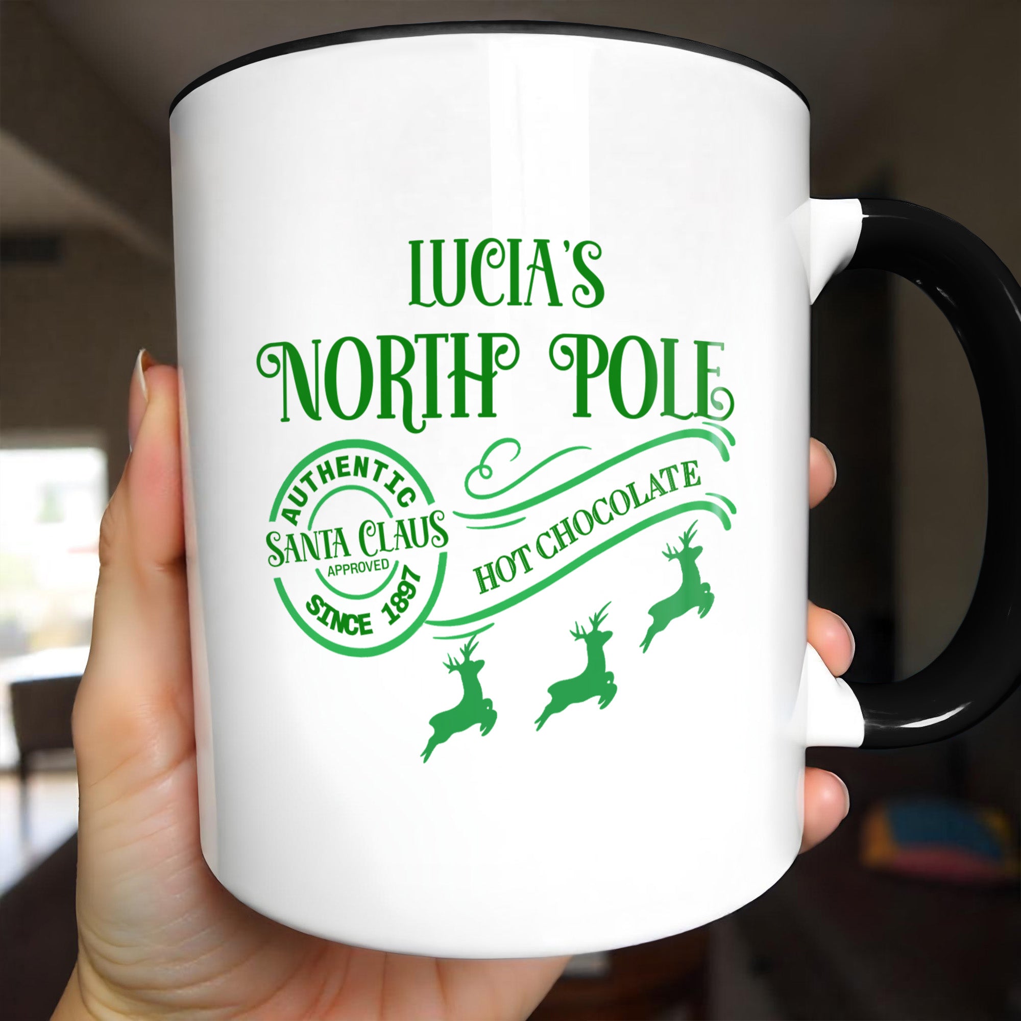 Personalized North Pole Authentic Santa Claus Hot Chocolate Accent Mug Best Christmas Gifts