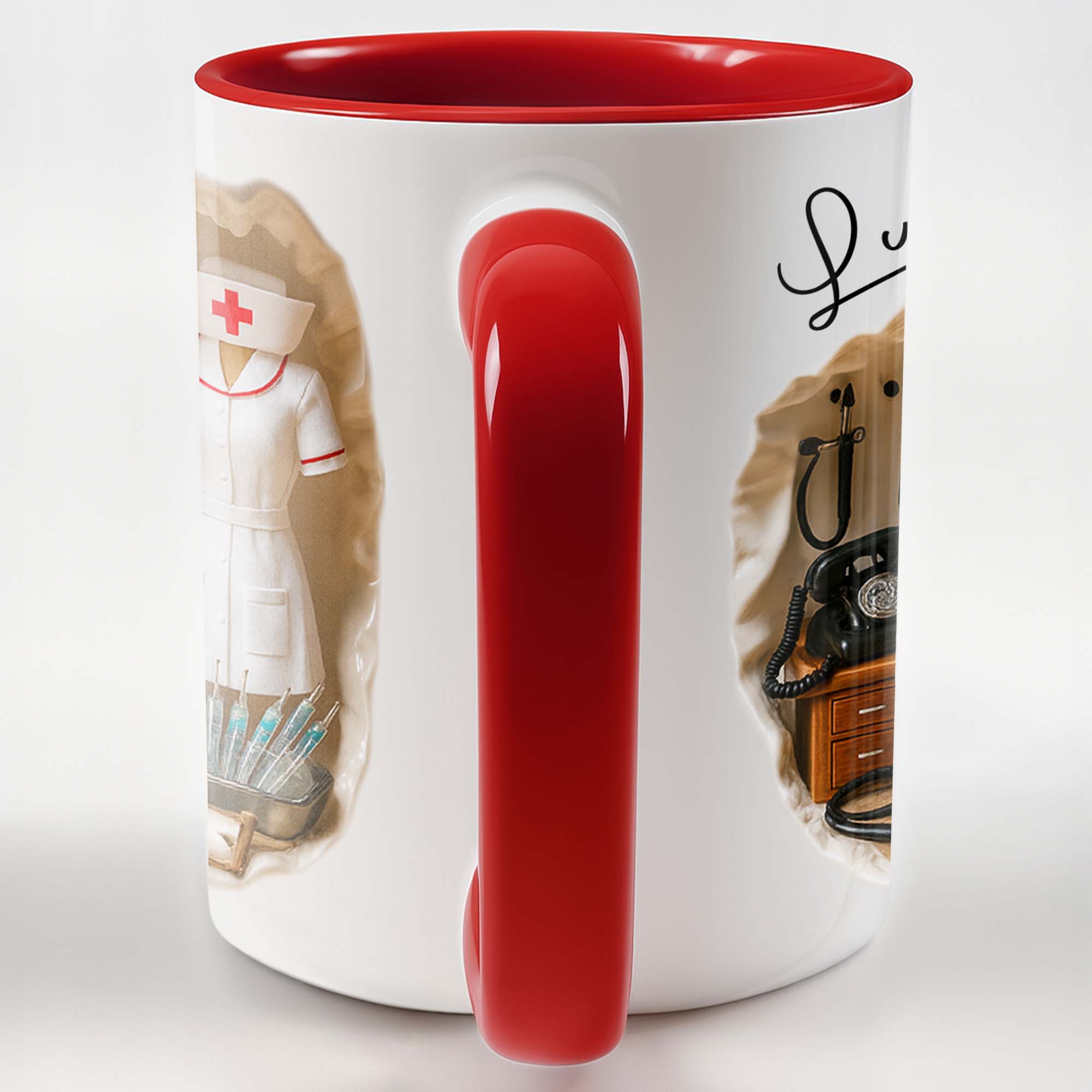 Personalized Nurse Uniform And Medical Tools Accent Mug Tribute To Healthcare Professionals - Image 4